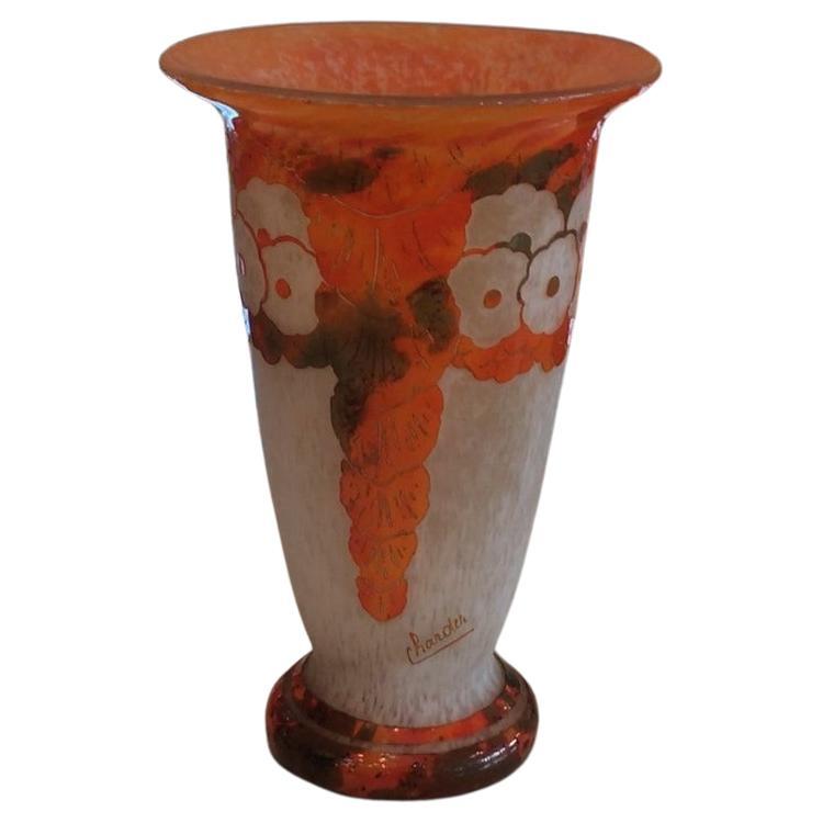 Vase, Sign: Charder ( Glycine Decoration ), France, 1927, Style: Art Nouveau For Sale