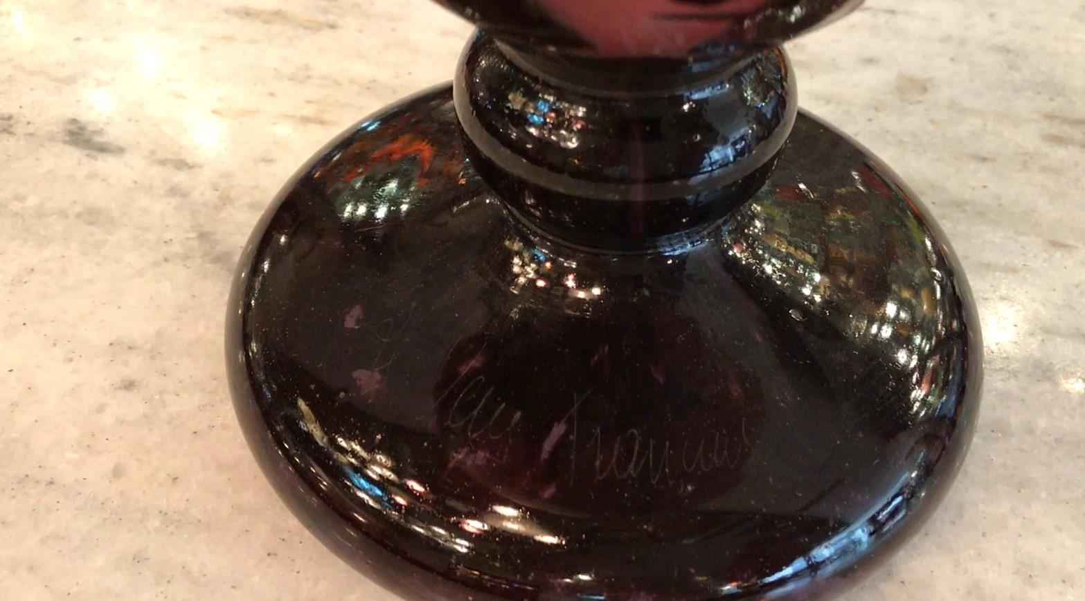 Jarrón, Signo: Charder, Le Verre Francais ( Flores Eglantinas ), Francia, 1927 en venta 10