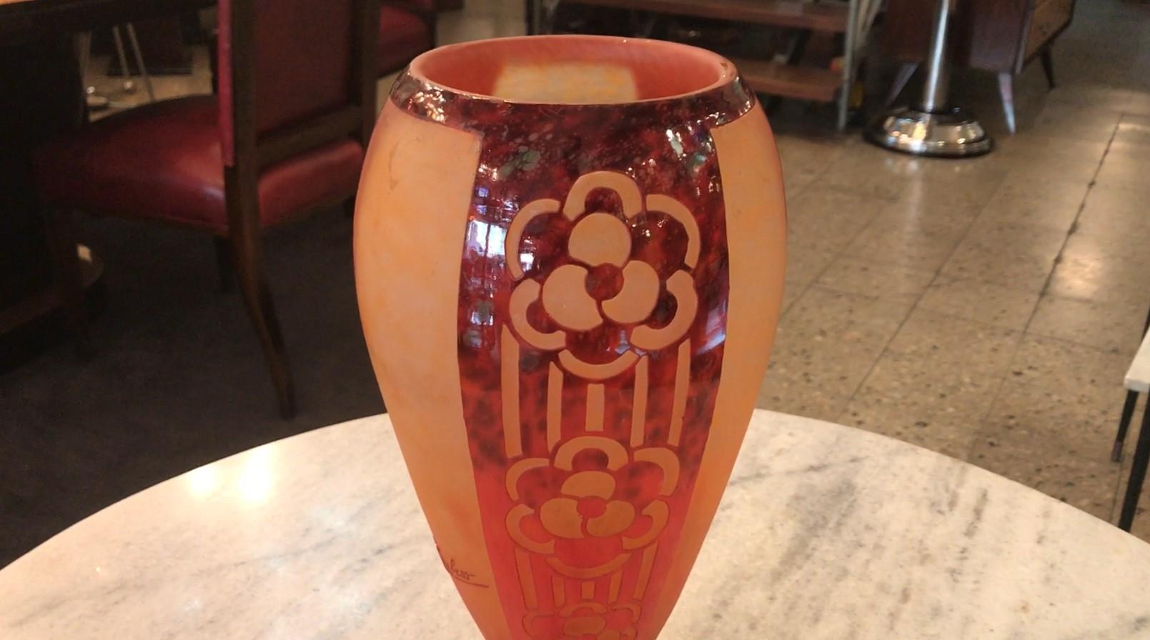 Jarrón, Signo: Charder ( Decoración Rosaces ), Francia, 1927 en venta 4