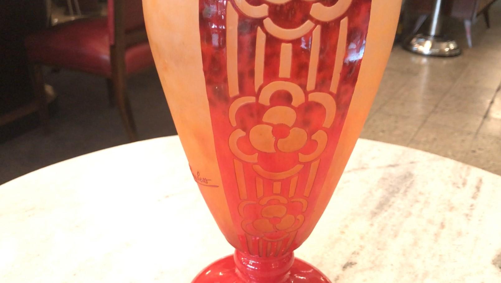 Vase, signé Charder ( Décoration des Rosaces ), France, 1927 en vente 7