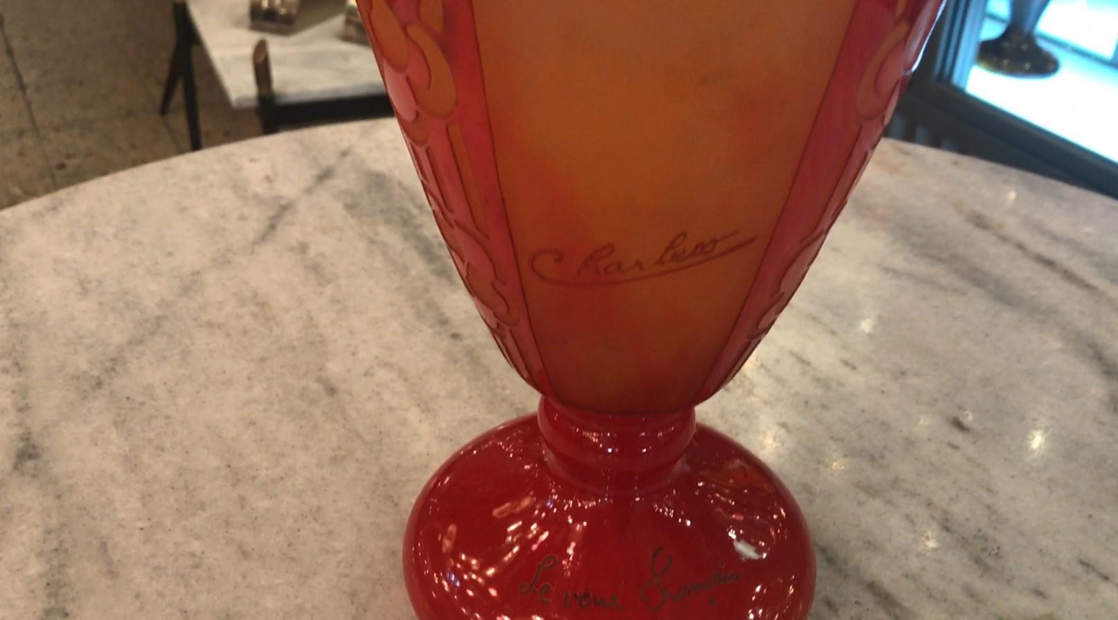 Vase, signé Charder ( Décoration des Rosaces ), France, 1927 en vente 12