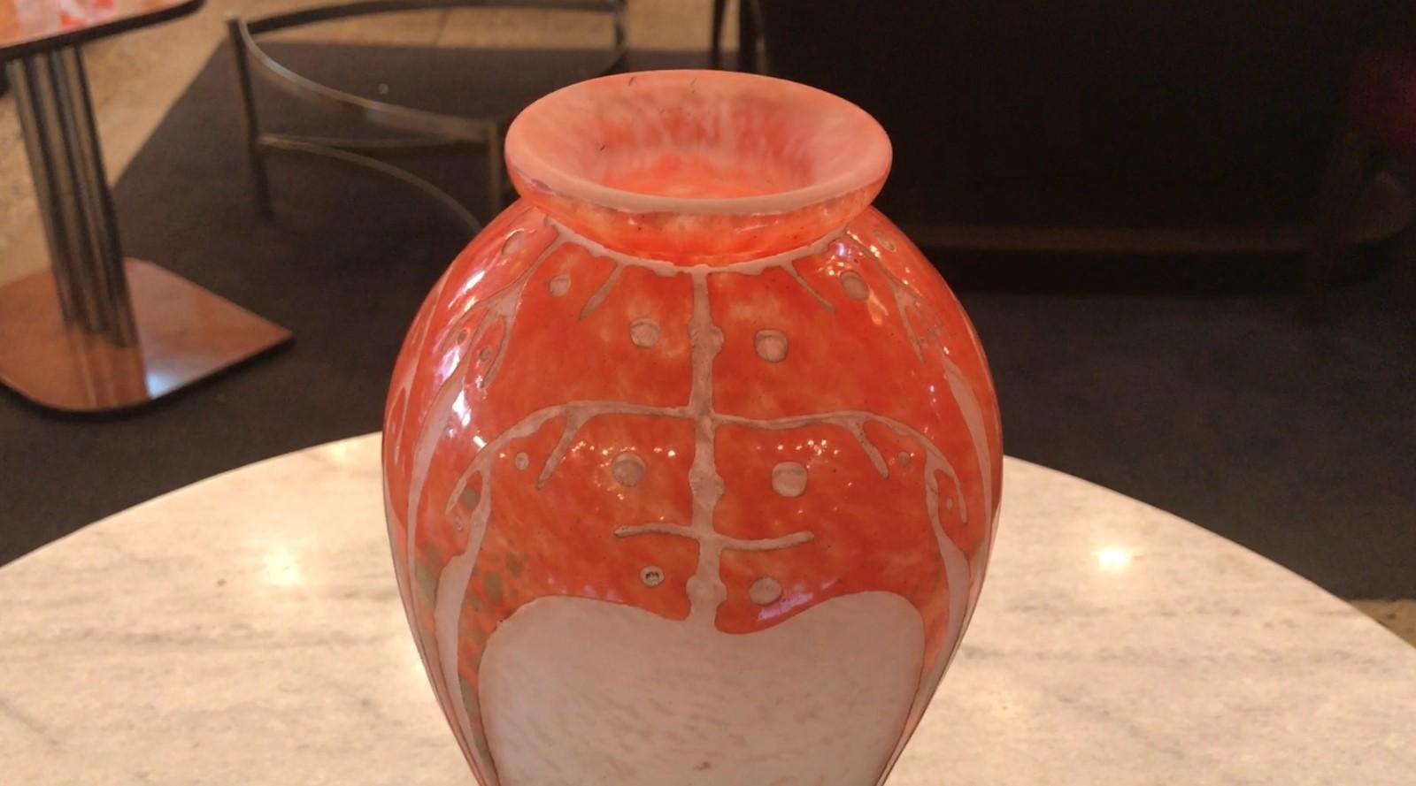 Vase, signé Charder ( Décoration d'algues marines ), France, 1927 en vente 7