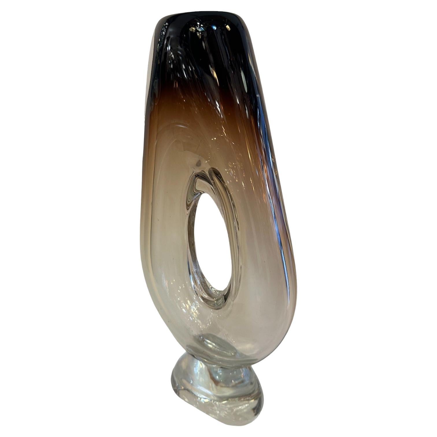 Vase, signiert: Cristaleria Querandi Jugendstil 0294/85