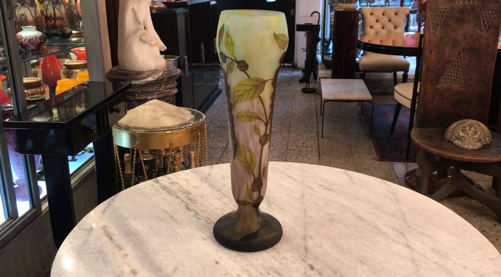 Vase, enseigne : Daum Nancy , 1910, Style : Jugendstil, Art Nouveau, Liberty en vente 2