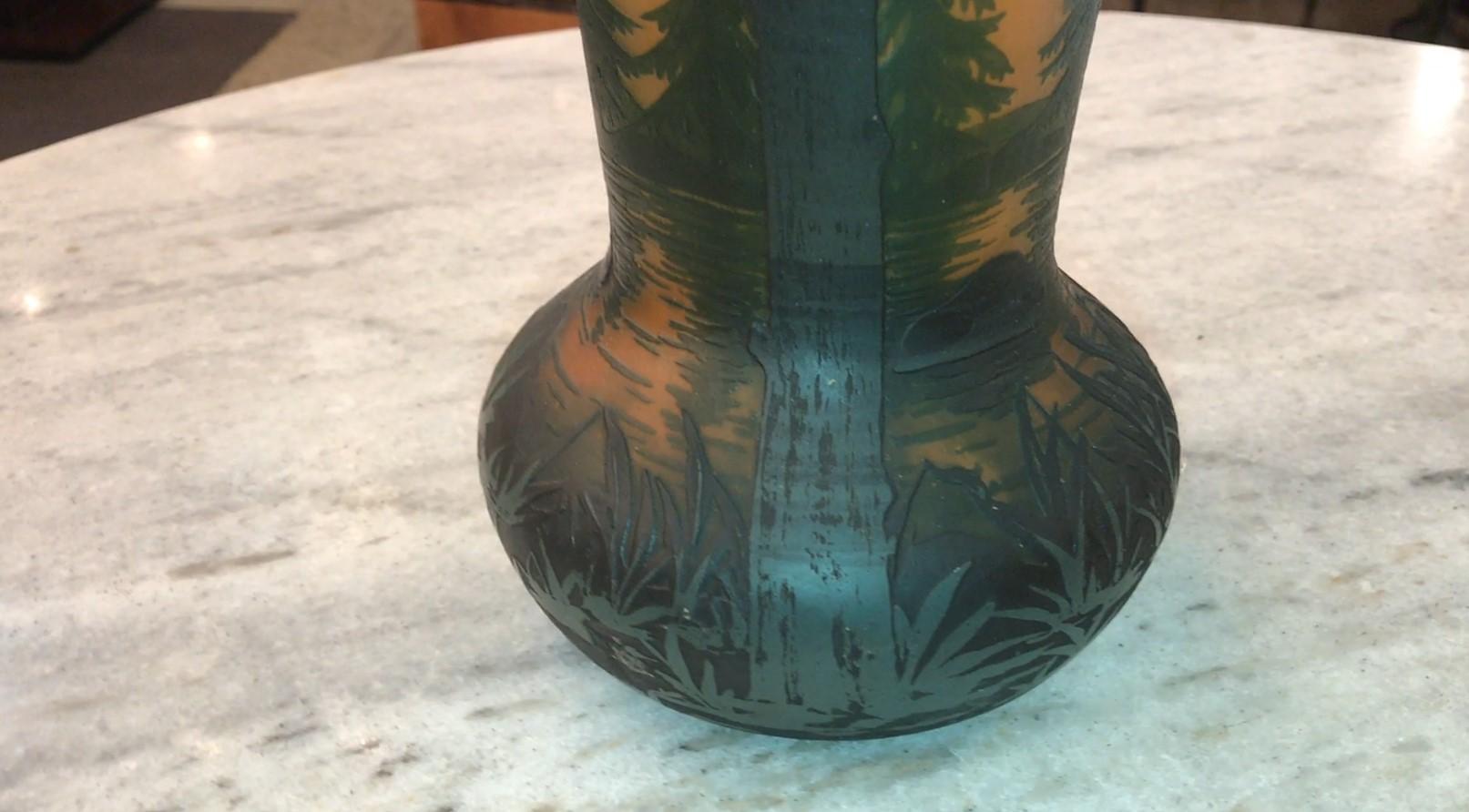 Vase, signé Daum Nancy, France, 1900, Style : Jugendstil, Art Nouveau, Liberty en vente 3