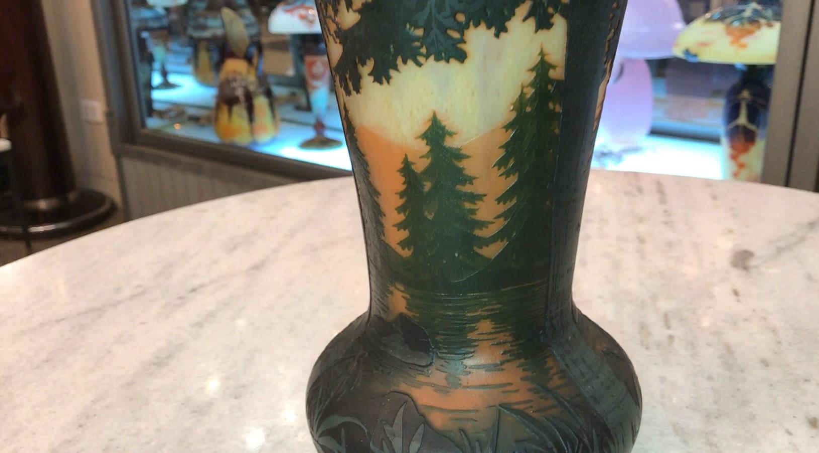Vase, signé Daum Nancy, France, 1900, Style : Jugendstil, Art Nouveau, Liberty en vente 4