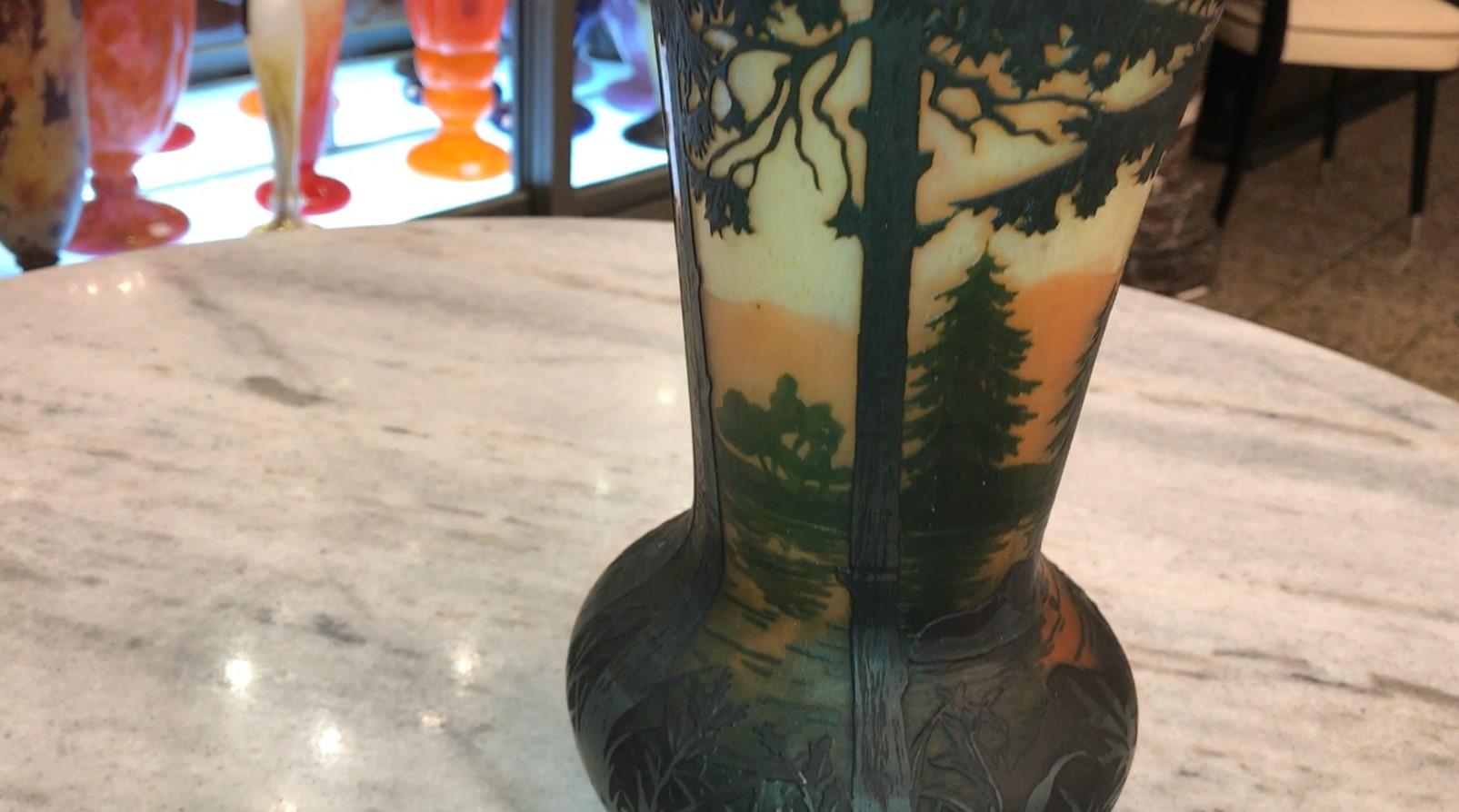 Vase, signé Daum Nancy, France, 1900, Style : Jugendstil, Art Nouveau, Liberty en vente 5