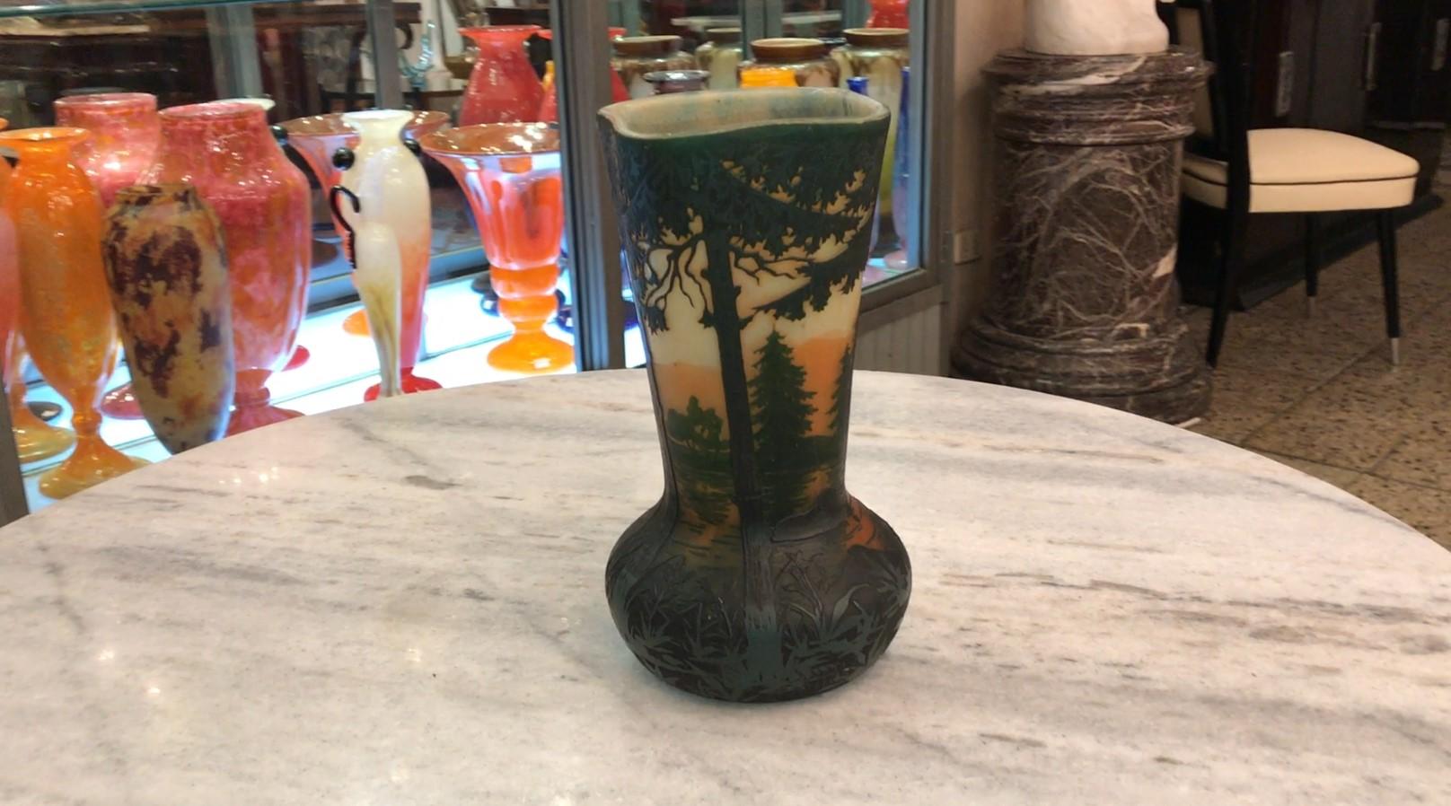 Vase, signé Daum Nancy, France, 1900, Style : Jugendstil, Art Nouveau, Liberty en vente 7