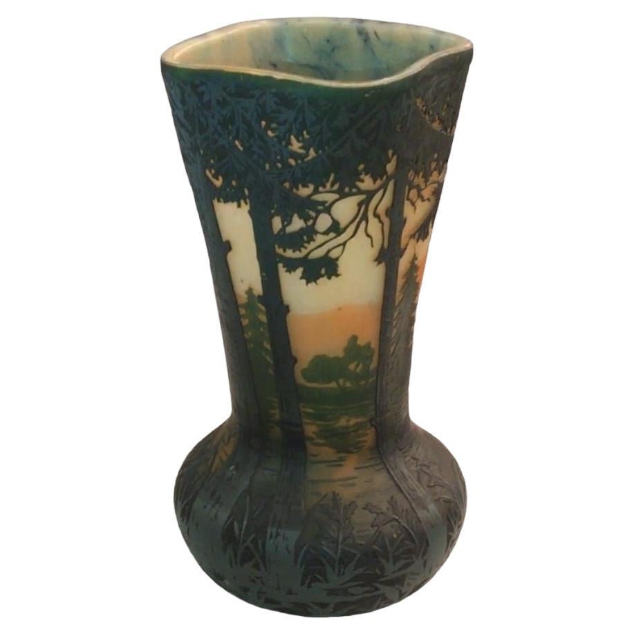 Vase, signiert: Daum Nancy, Frankreich, 1900, Stil: Jugendstil, Freiheit