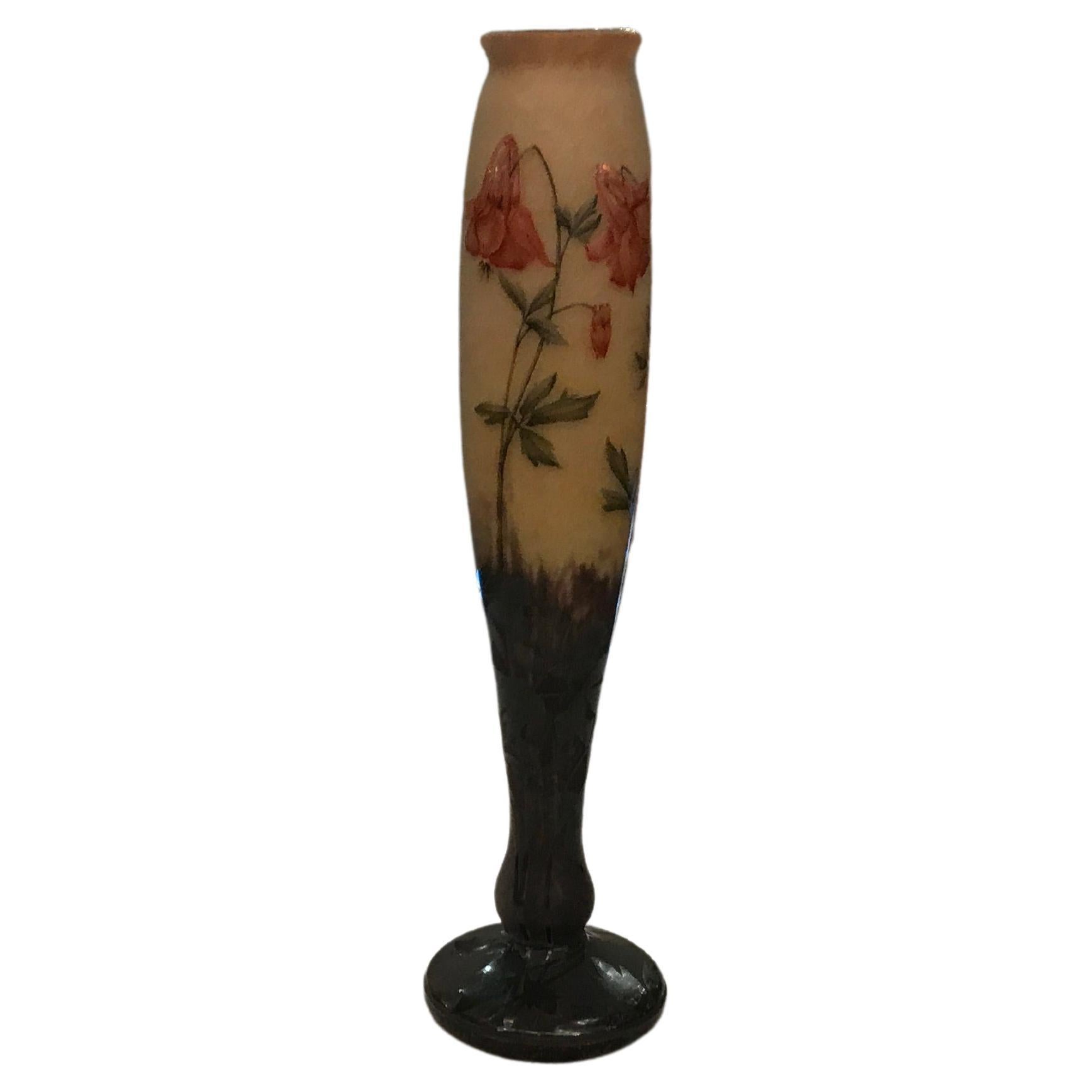 Vase, signiert: Daum Nancy, Frankreich, 1903, Stil: Jugendstil, Freiheit
