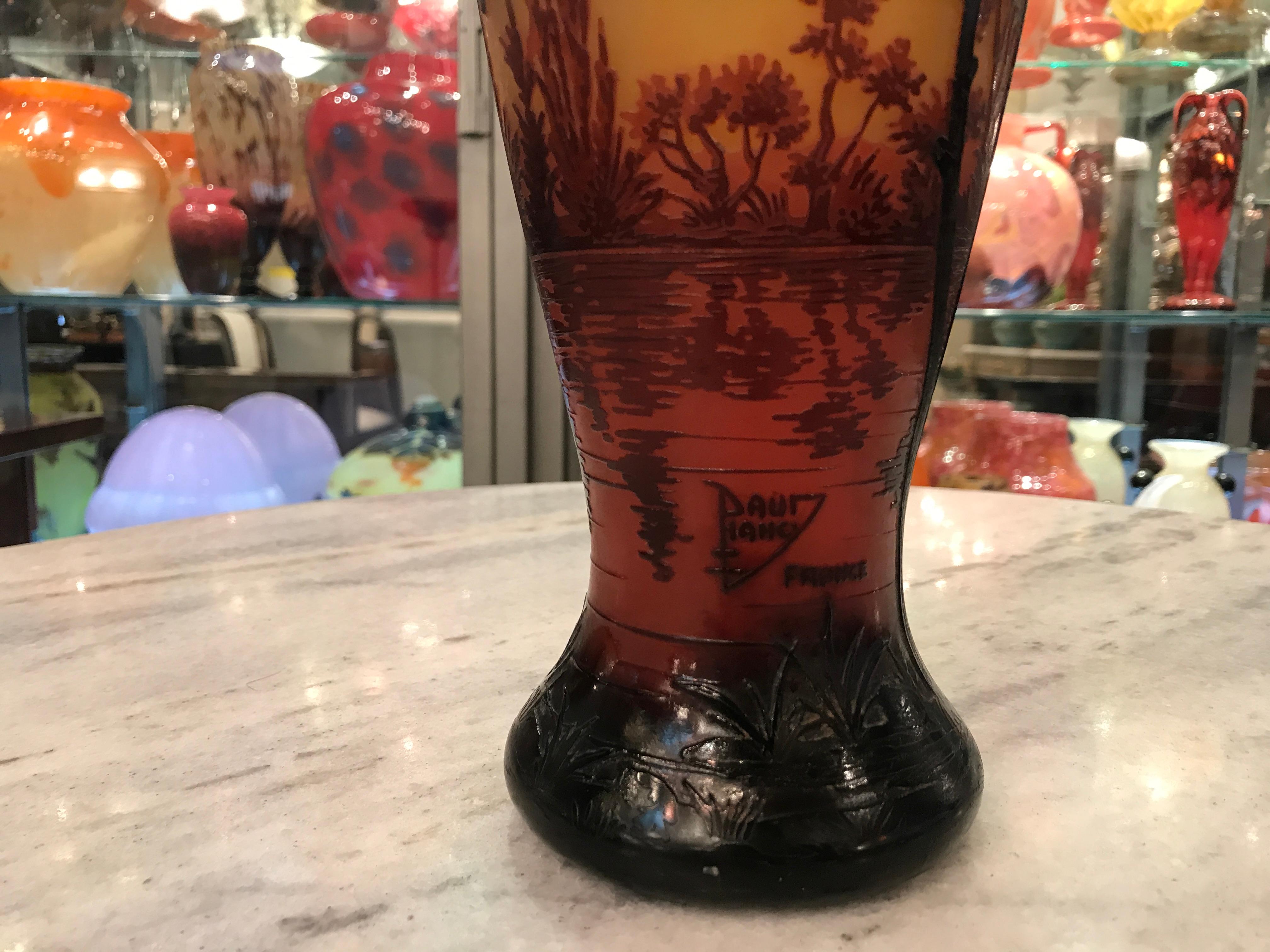 Vase, Sign: Daum Nancy France, Style: Jugendstil, Art Nouveau, Liberty, 1910 For Sale 2