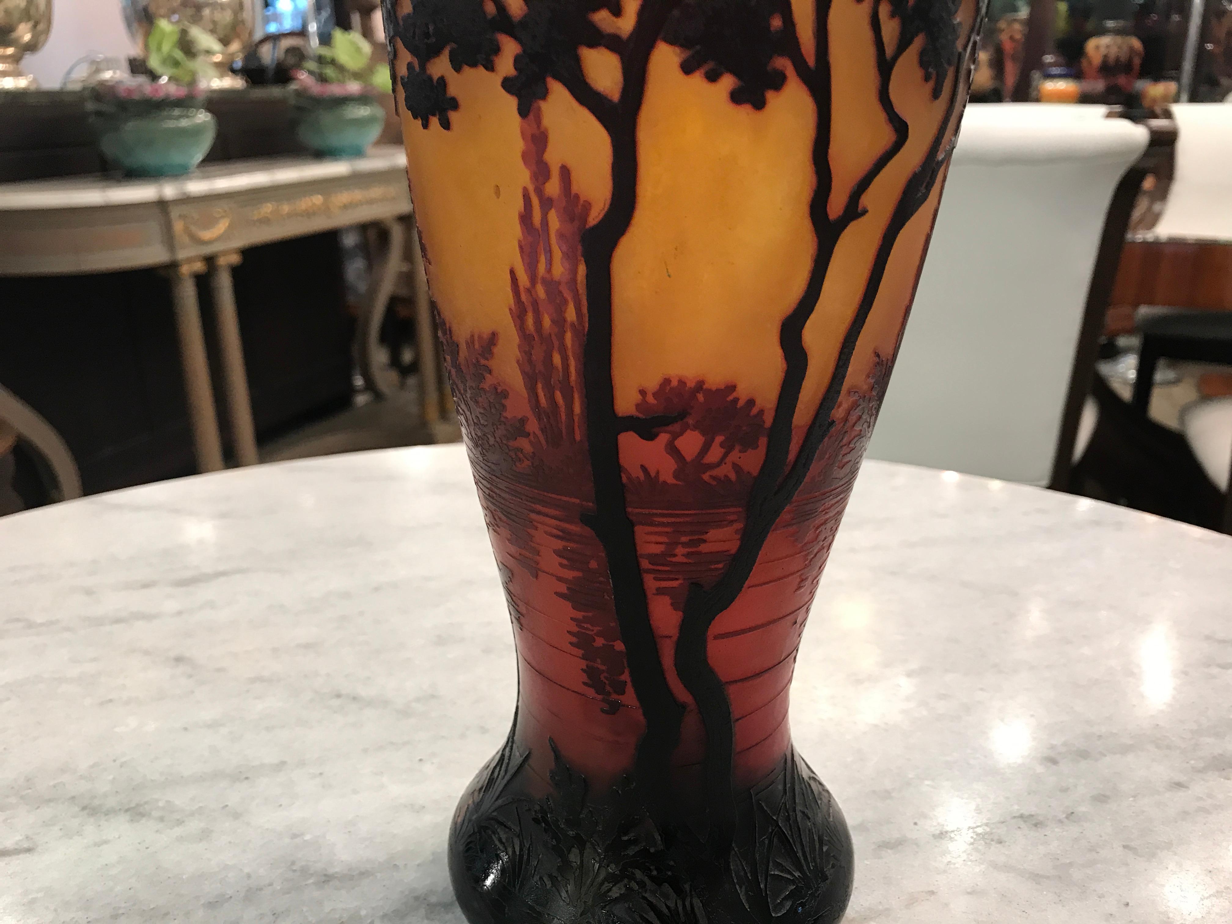 Early 20th Century Vase, Sign: Daum Nancy France, Style: Jugendstil, Art Nouveau, Liberty, 1910 For Sale