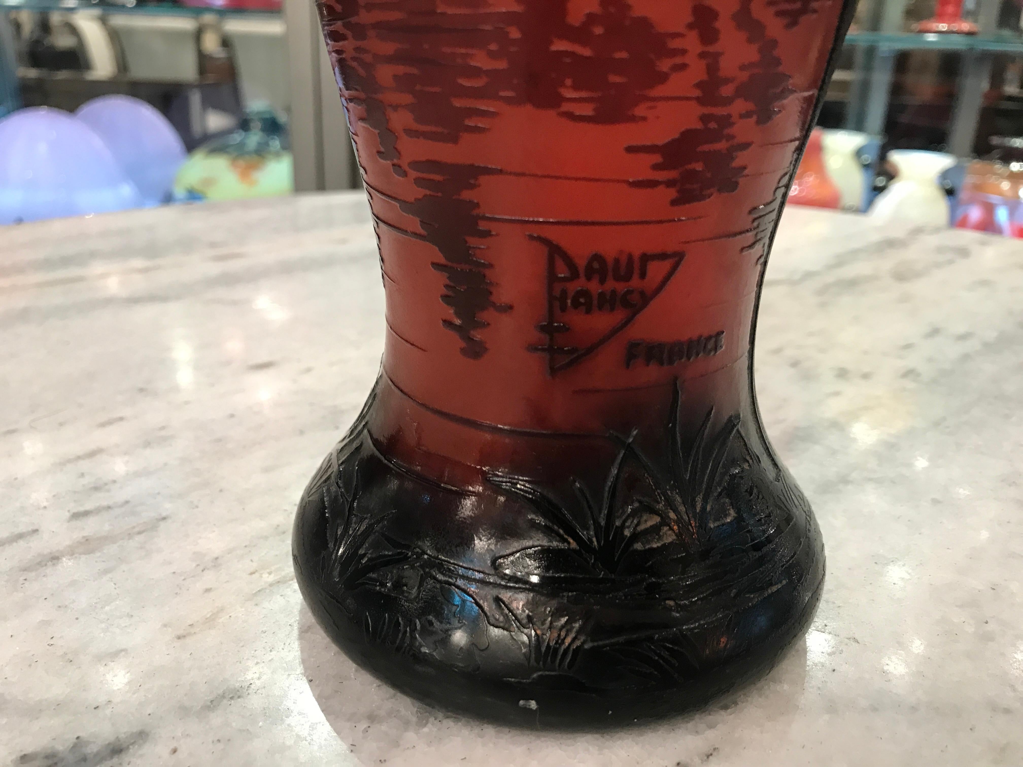Vaso, Segno: Daum Nancy France, Stile: Jugendstil, Art Nouveau, Liberty, 1910 in vendita 3