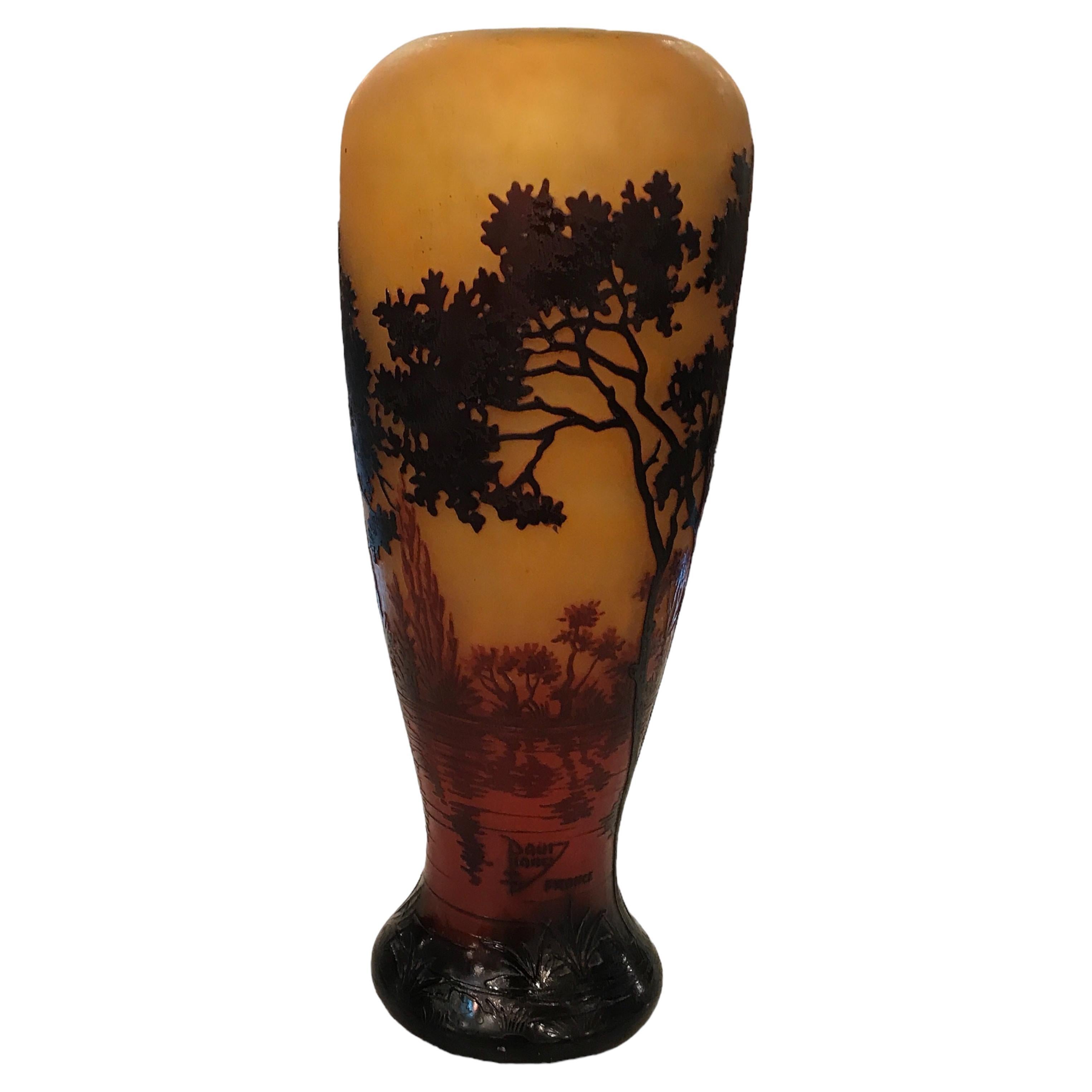 Vaso, Segno: Daum Nancy France, Stile: Jugendstil, Art Nouveau, Liberty, 1910