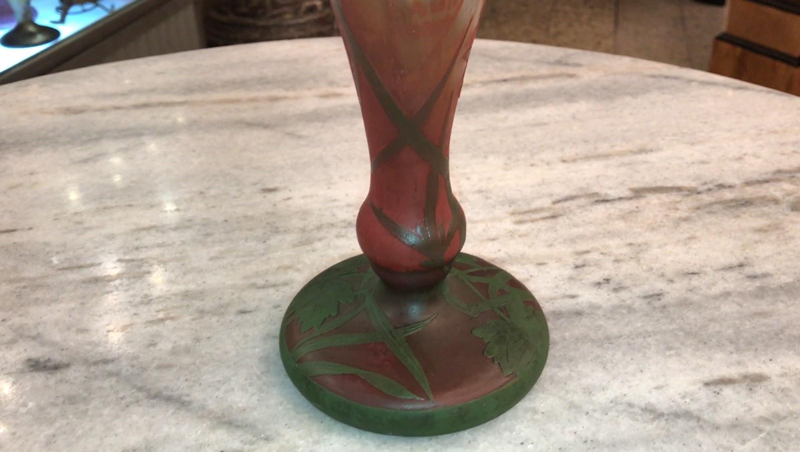 Vase, signiert: Daum Nancy, Frankreich, Stil: Jugendstil, Liberty, 1903 im Angebot 5