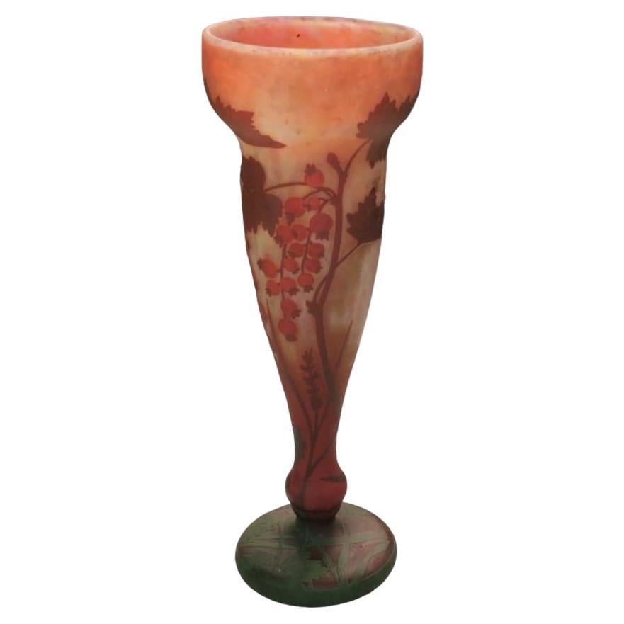 Vase, signé Daum Nancy, France, style Jugendstil, Art Nouveau, Liberty, 1903 en vente