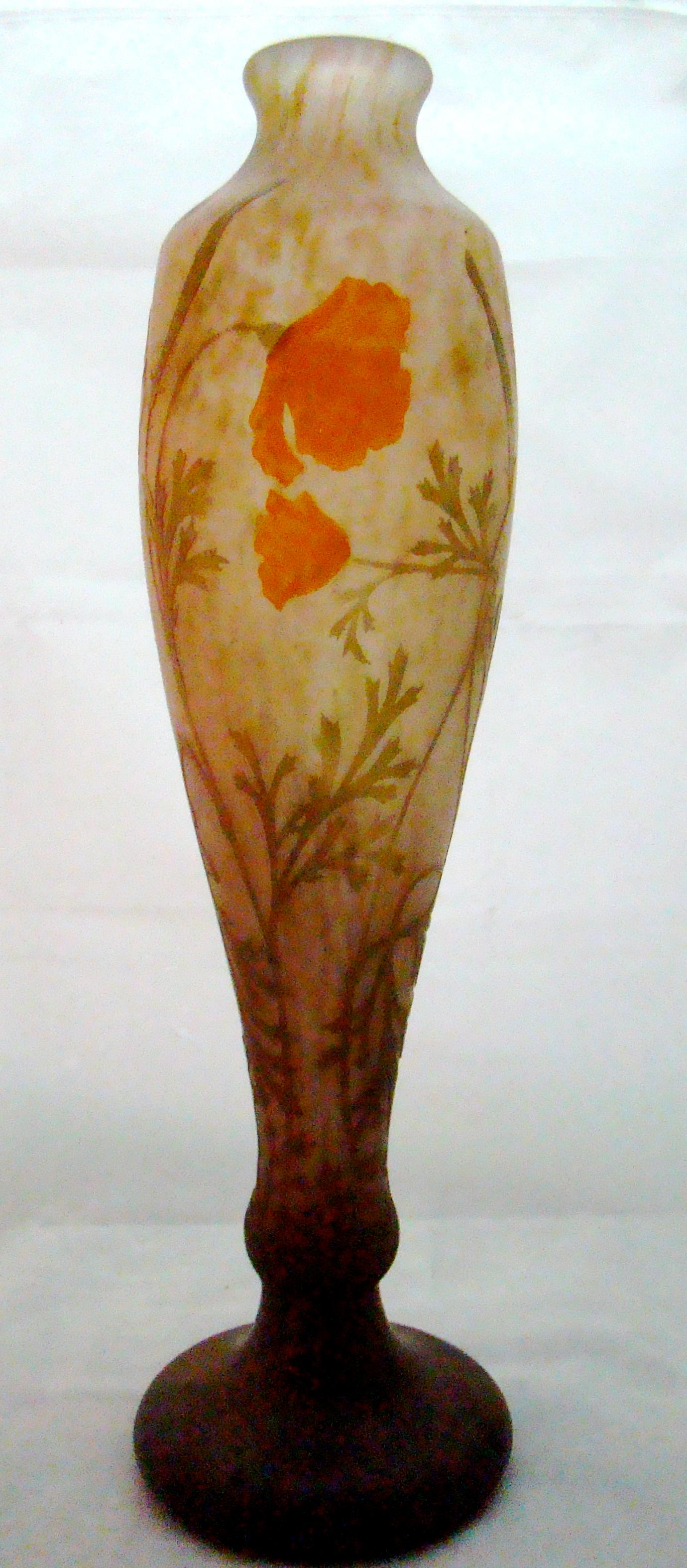 French Vase, Sign: Daum Nancy, France, Style: Jugendstil, Art Nouveau, Liberty, 1904 For Sale