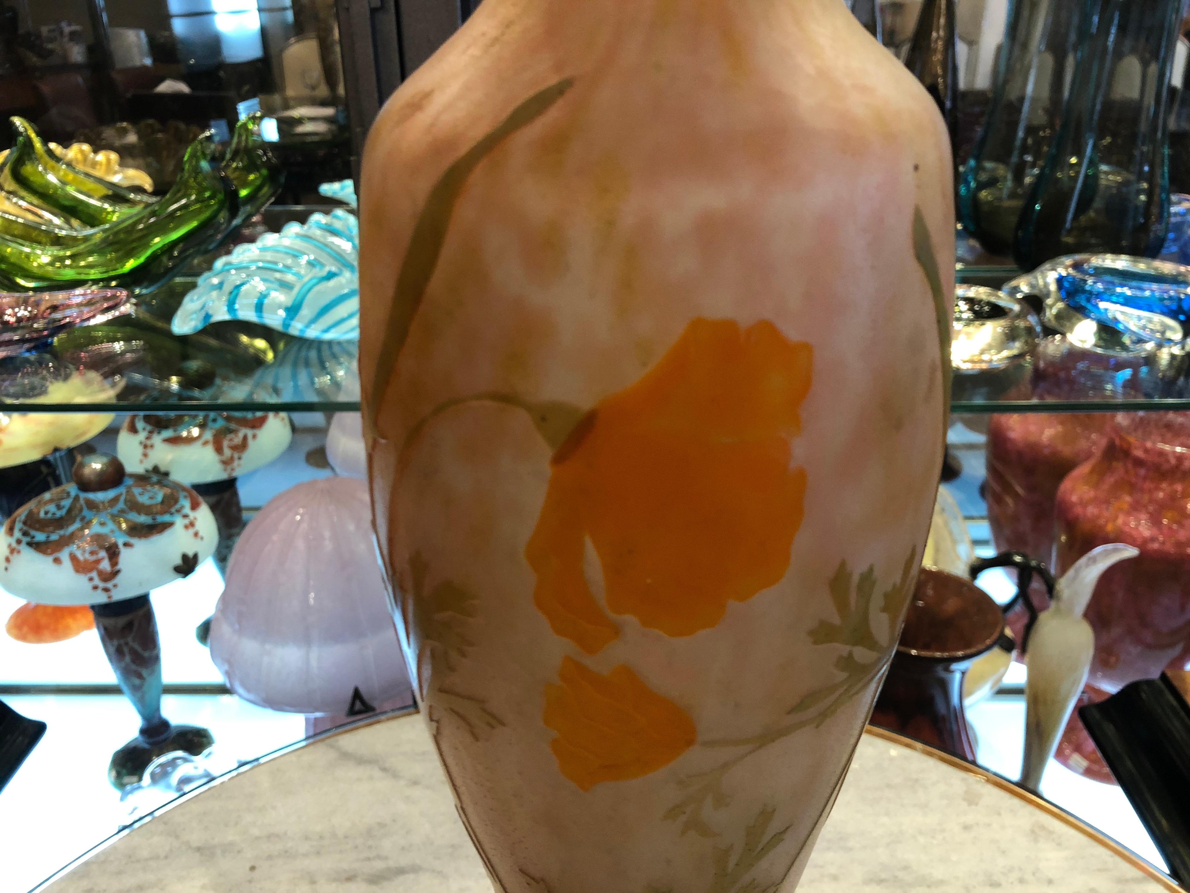Vase, signé Daum Nancy, France, style Jugendstil, Art Nouveau, Liberty, 1904 en vente 2
