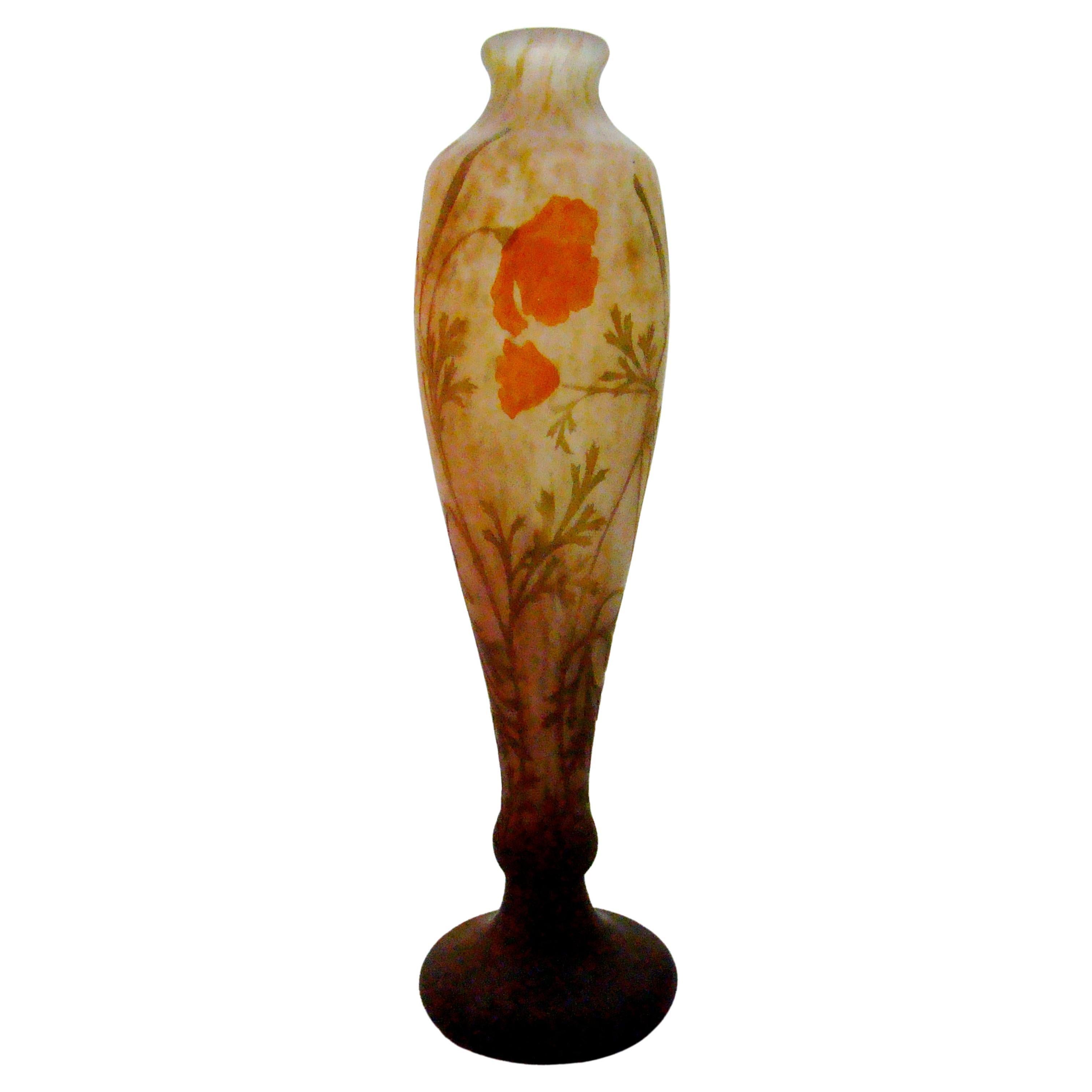 Vase, signé Daum Nancy, France, style Jugendstil, Art Nouveau, Liberty, 1904 en vente