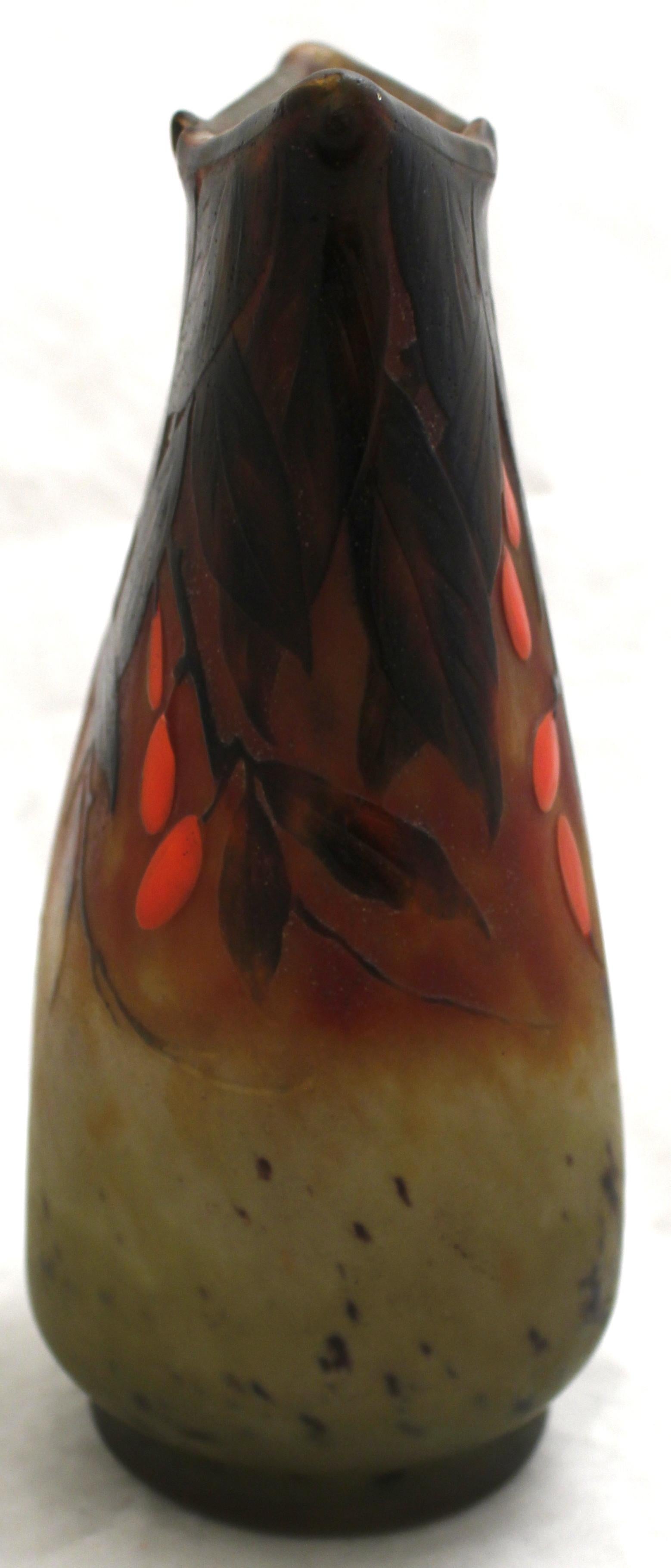 Signature du vase : Daum Nancy, France, Style : Jugendstil, Art Nouveau, Liberty, 1905 en vente 10
