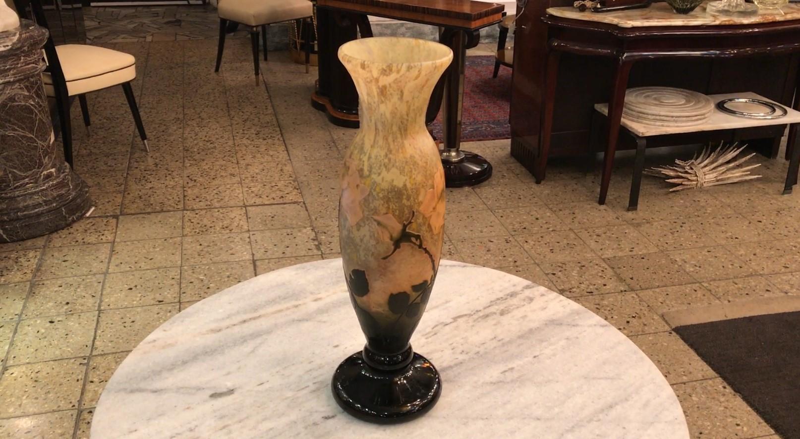 Vase Sign: Daum Nancy France, Style: Jugendstil, Art Nouveau, Liberty For Sale 2