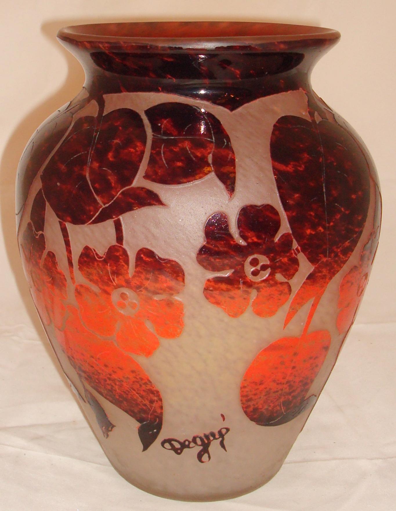 Vase Sign: Degué, Made in France In Good Condition For Sale In Ciudad Autónoma Buenos Aires, C