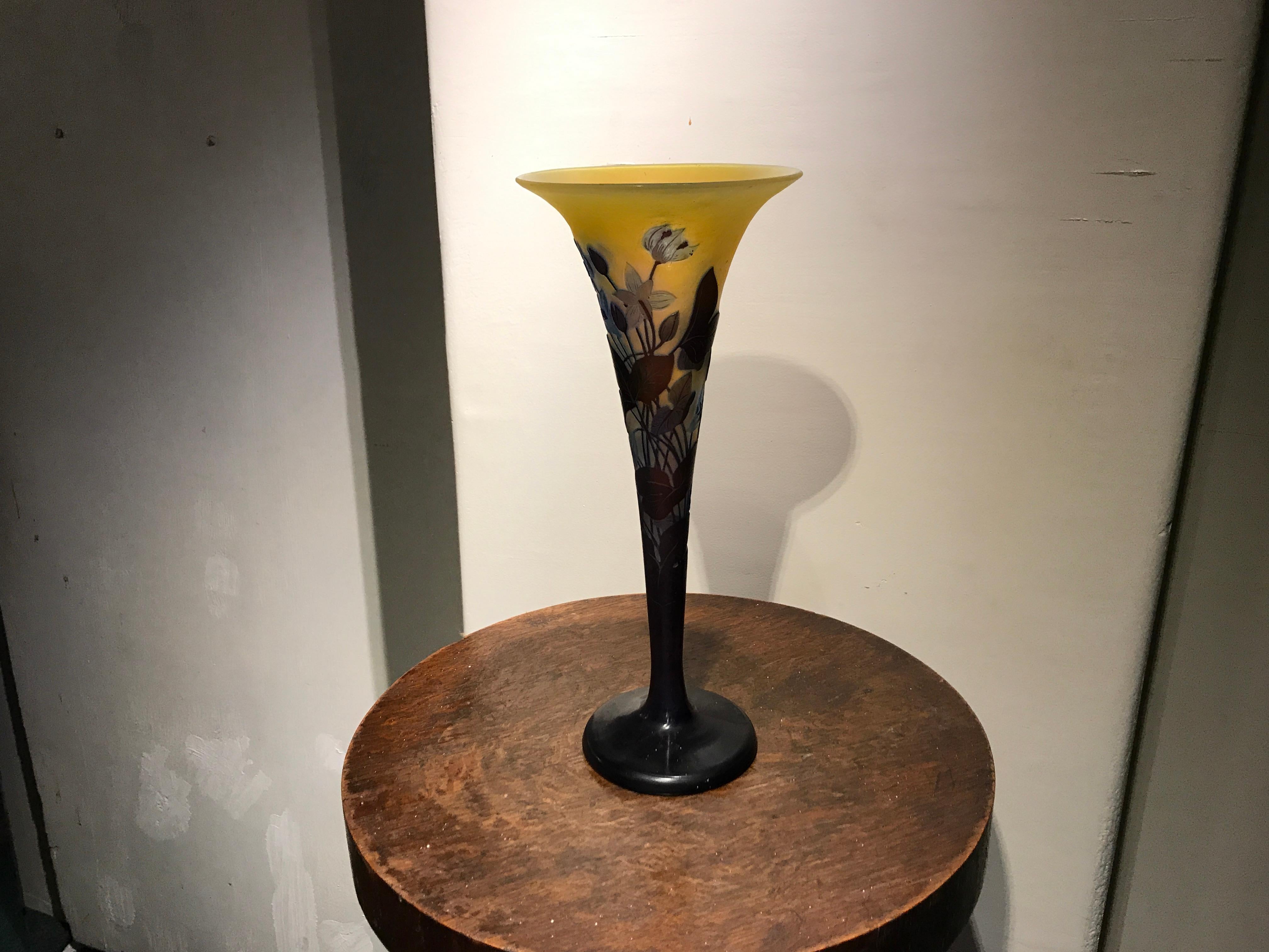 Vase, Signe : Gallé, Style : Jugendstil, Art Nouveau, Liberty, 1900 en vente 1