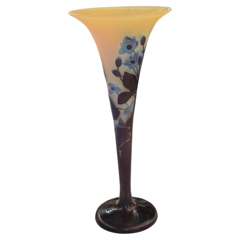 Vase, Signe : Gallé, Style : Jugendstil, Art Nouveau, Liberty, 1900 en vente