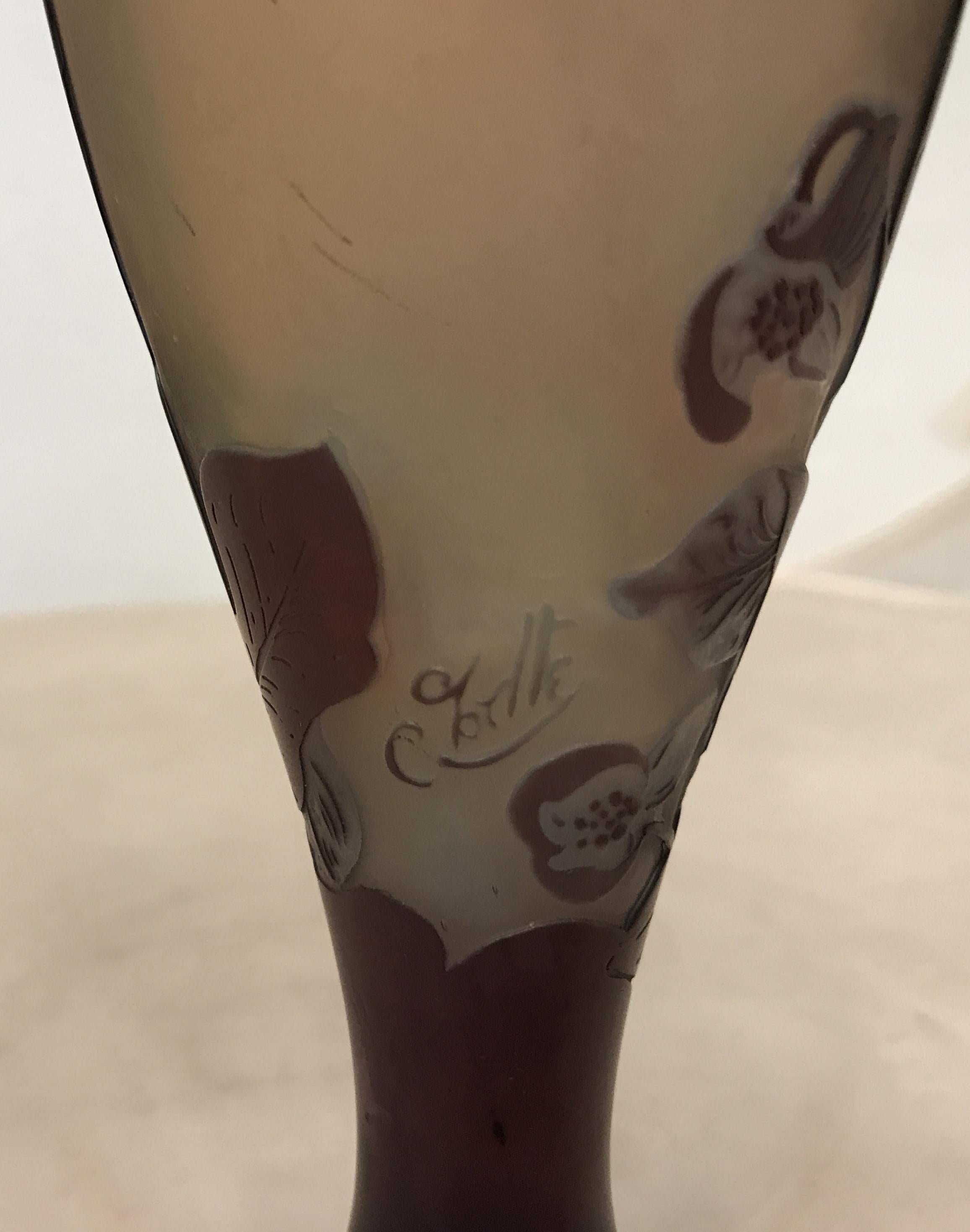Vase, Sign: Galle, Style: Jugendstil, Art Nouveau, Liberty, 1905 In Good Condition For Sale In Ciudad Autónoma Buenos Aires, C