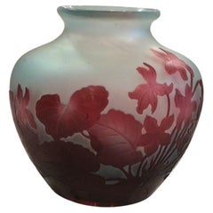 Used Vase, Sign: Gallé, Style: Jugendstil, Art Nouveau, Liberty, 1905