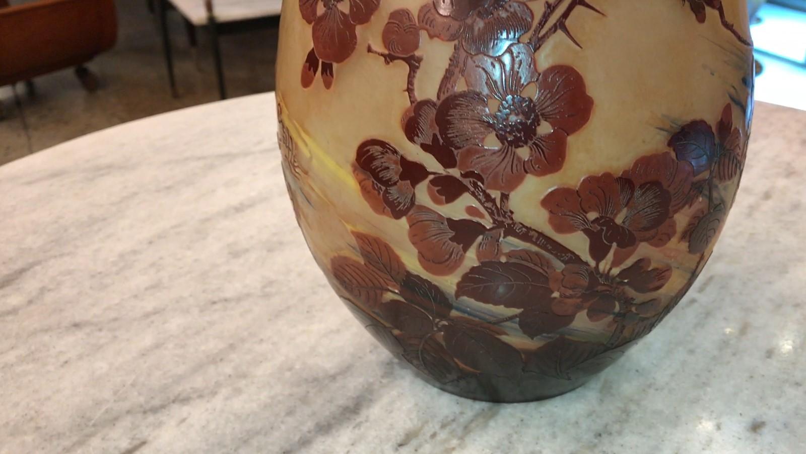 Vase, Signe : Gallé, Style : Jugendstil, Art Nouveau, Liberty en vente 5