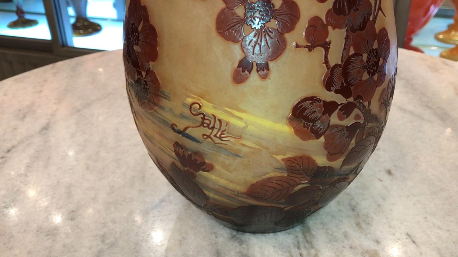 Vase, Signe : Gallé, Style : Jugendstil, Art Nouveau, Liberty en vente 6
