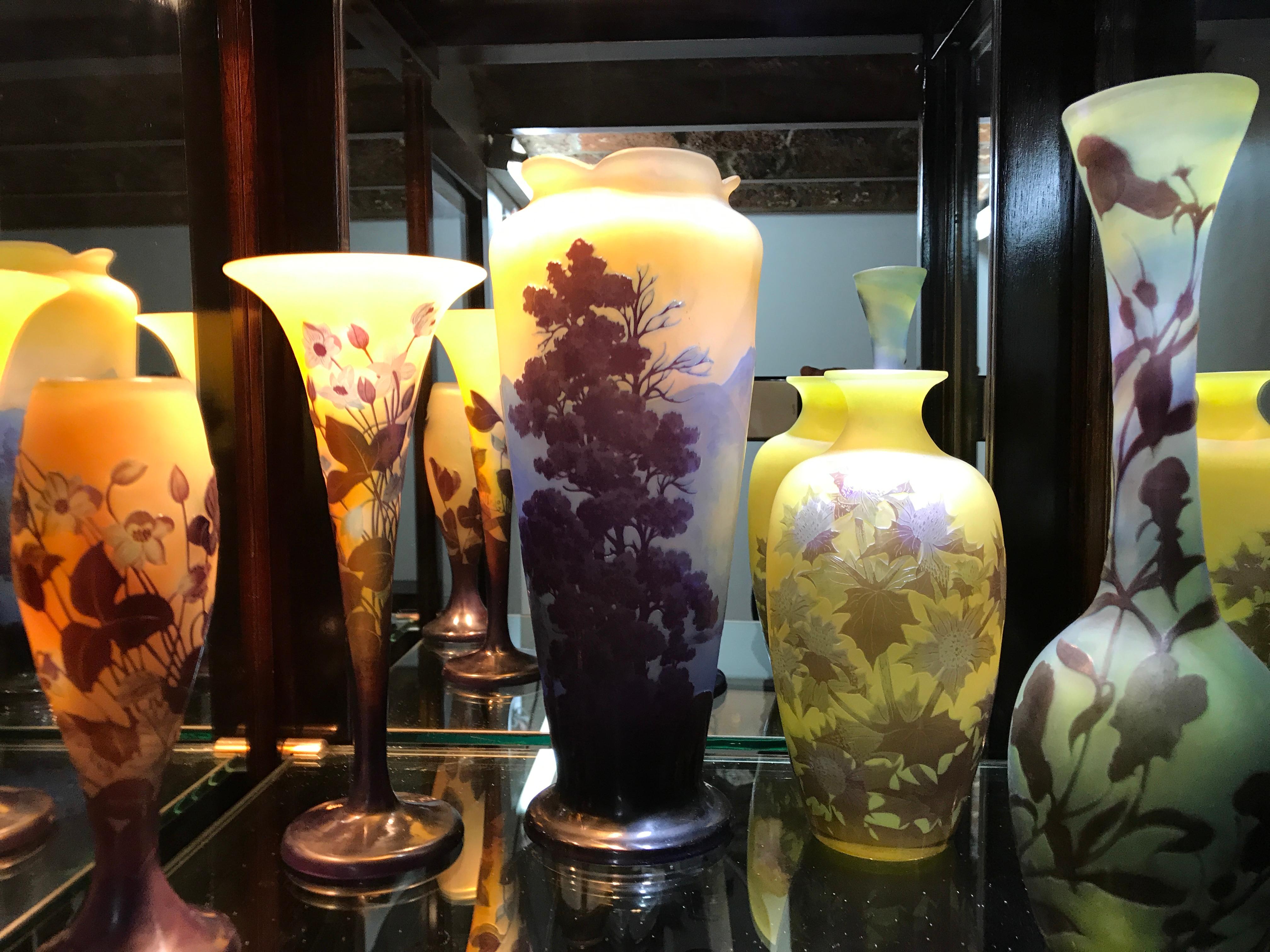 Jarrón, Signo: Galle, Estilo: Jugendstil, Art Nouveau, Libertad,  Francés Vidrio en venta