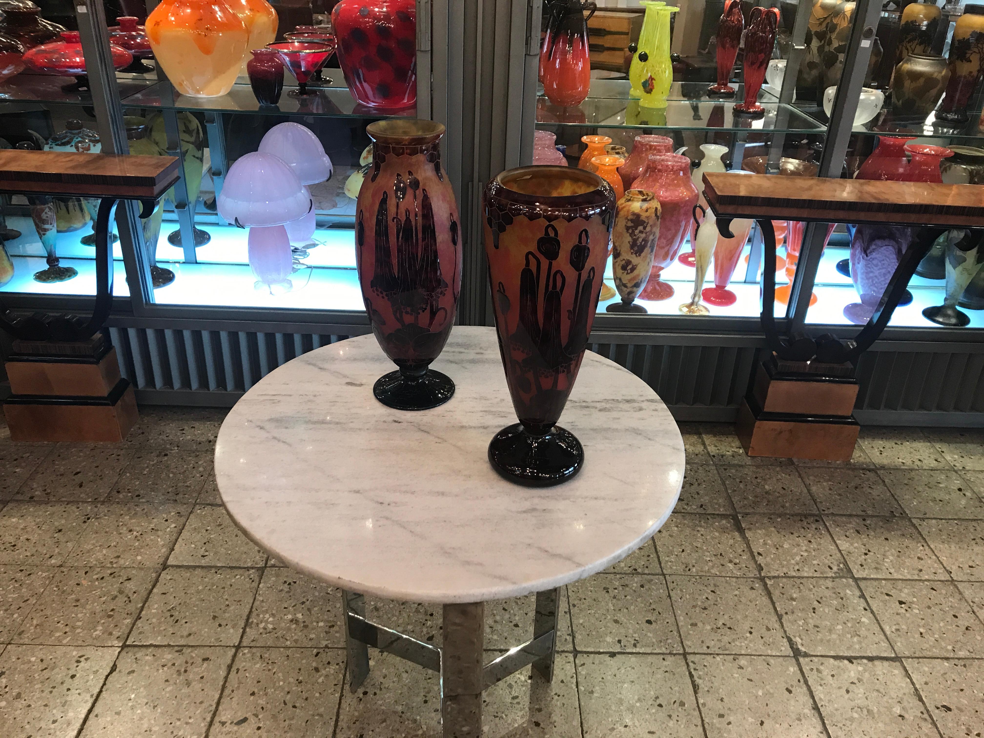 Vase, Signe : Le Verre Francais ( Flowers Bluebells ) Art Nouveau, Liberty en vente 6