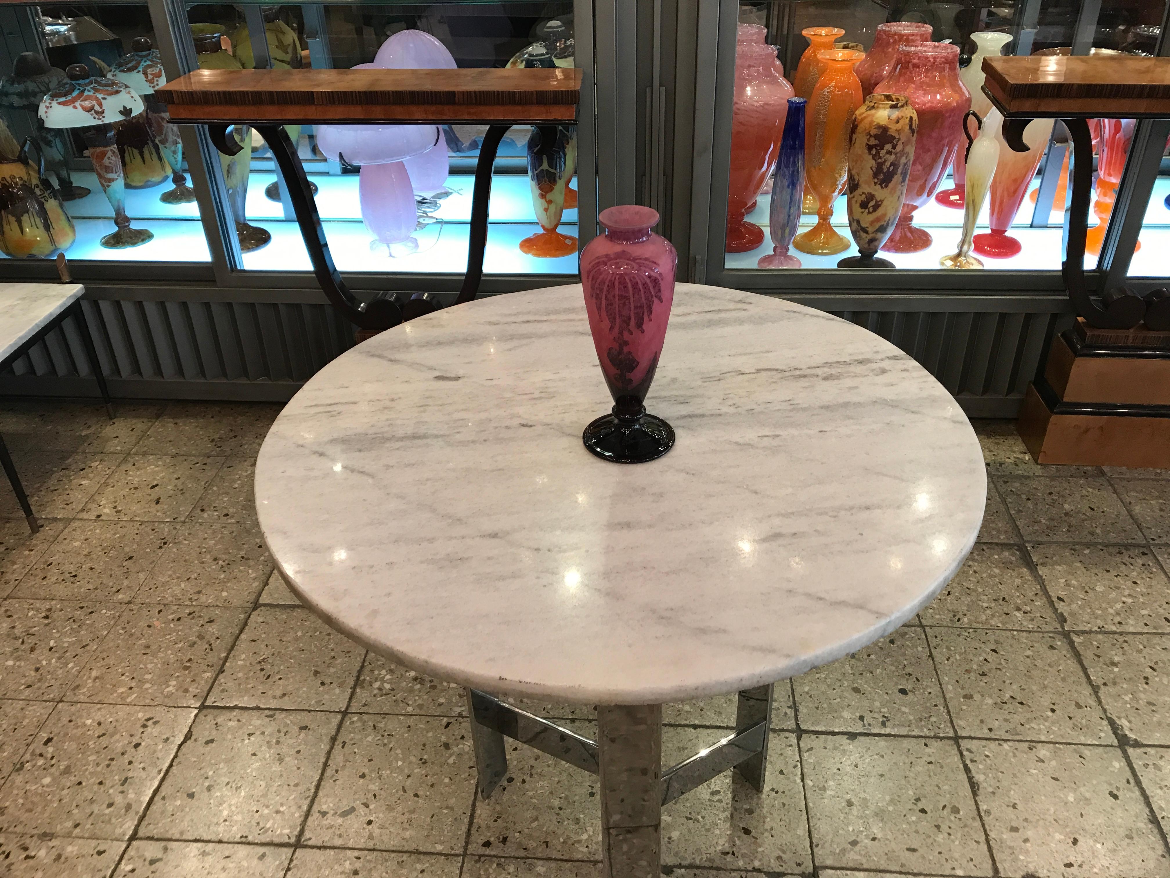 Vaso, Segno: Le Verre Francais ( Fiori Dahlias), Stile: Art Nouveau, Liberty in vendita 9