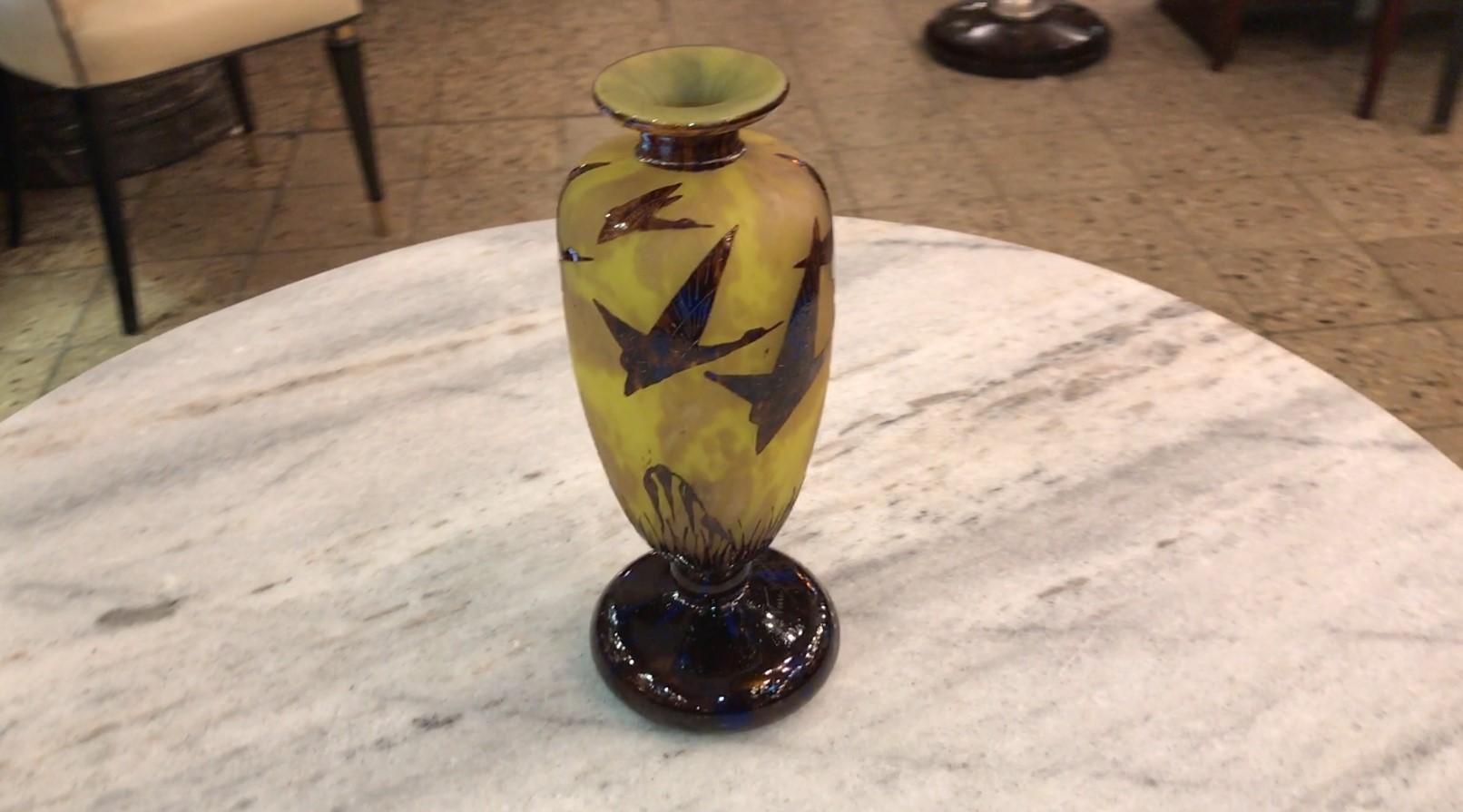 Vase Sign: Le Verre Francais, France ( Decoration Halbrans ),  Art Nouveau For Sale 14