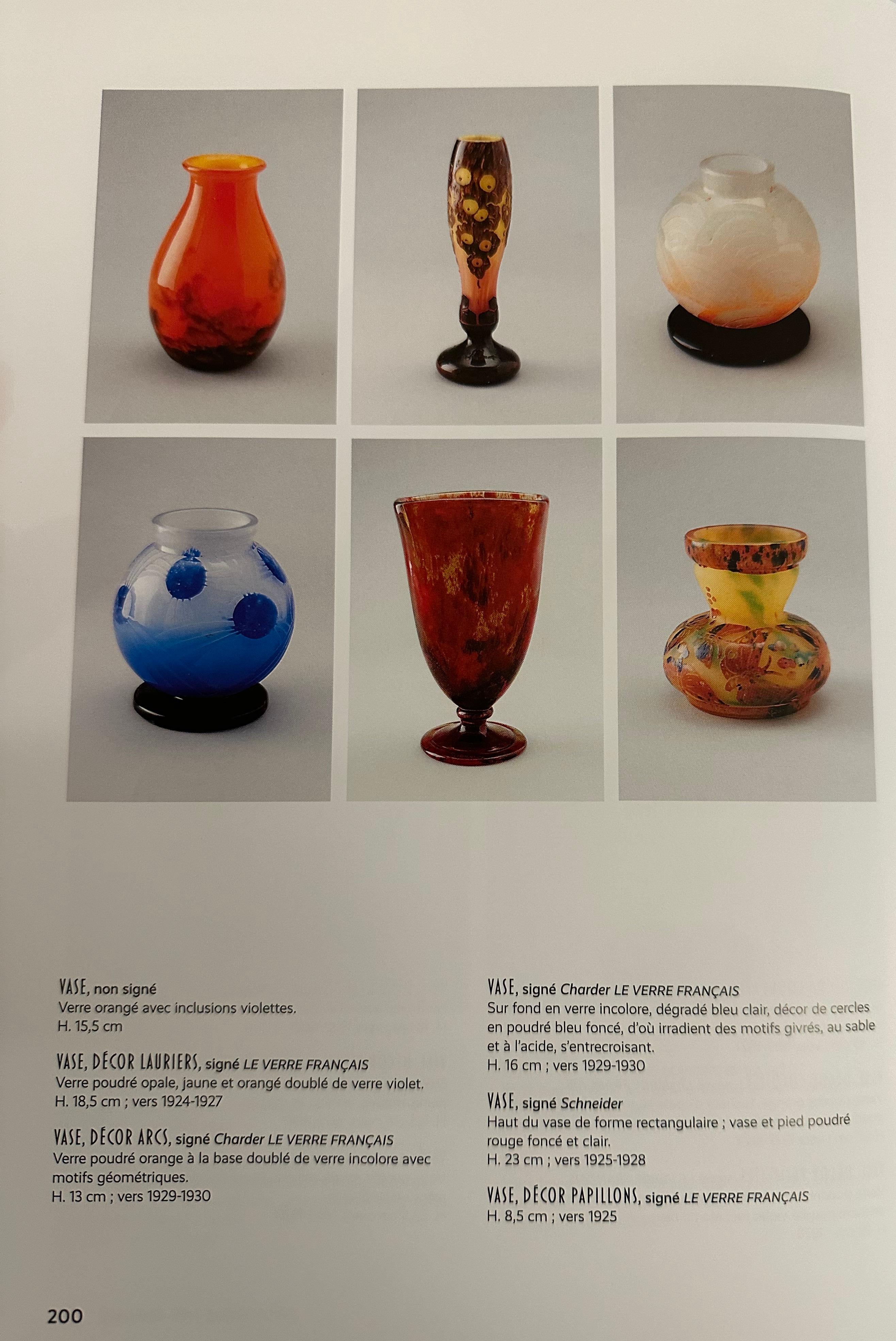 Vase, Signe : Le Verre Francais (Papillons decoration) Style : Art Nouveau, Liberty en vente 11