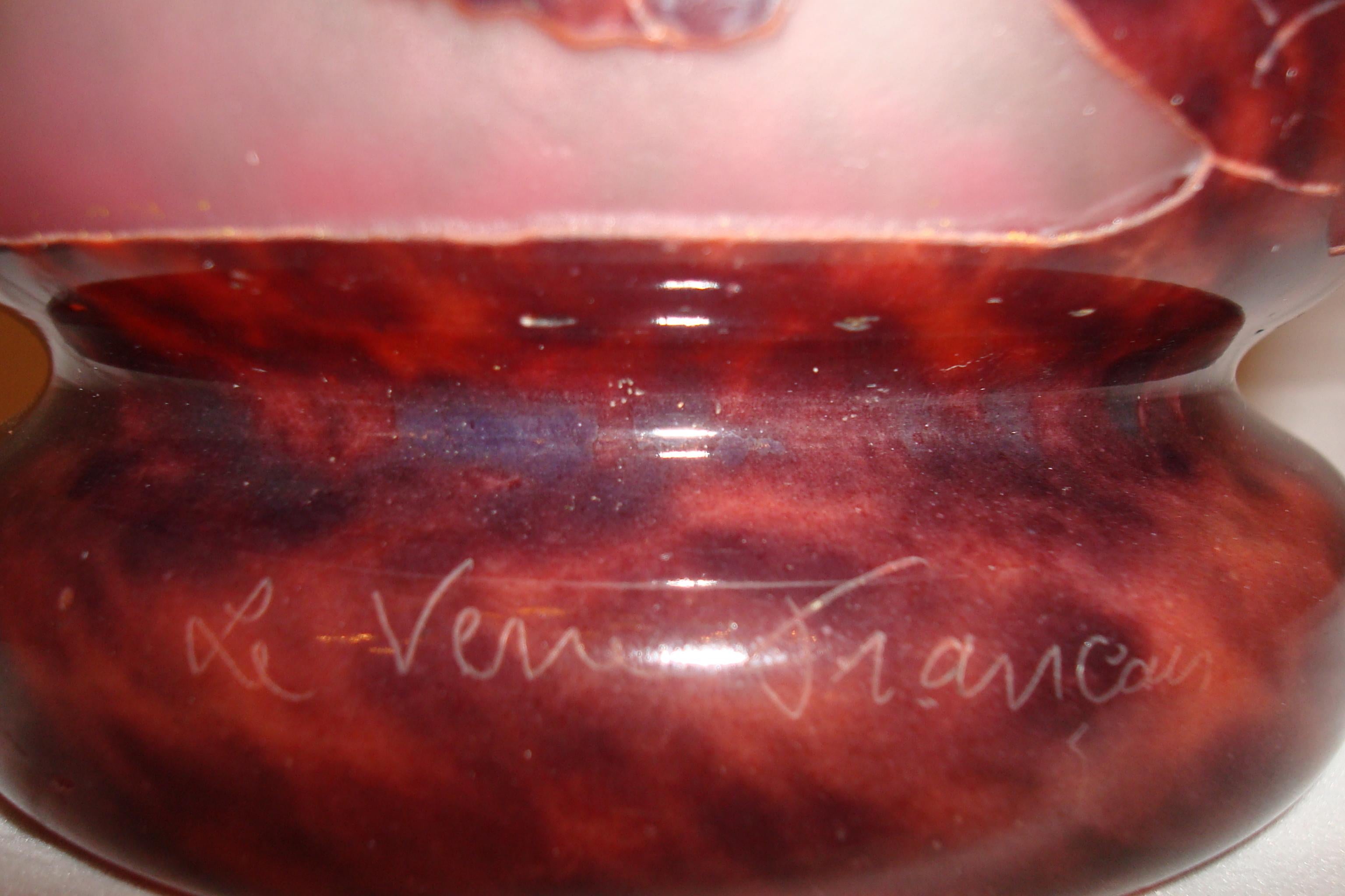 Vase Sign: Le Verre Francais ( Pinsons Decoration ) , 1927 In Good Condition For Sale In Ciudad Autónoma Buenos Aires, C