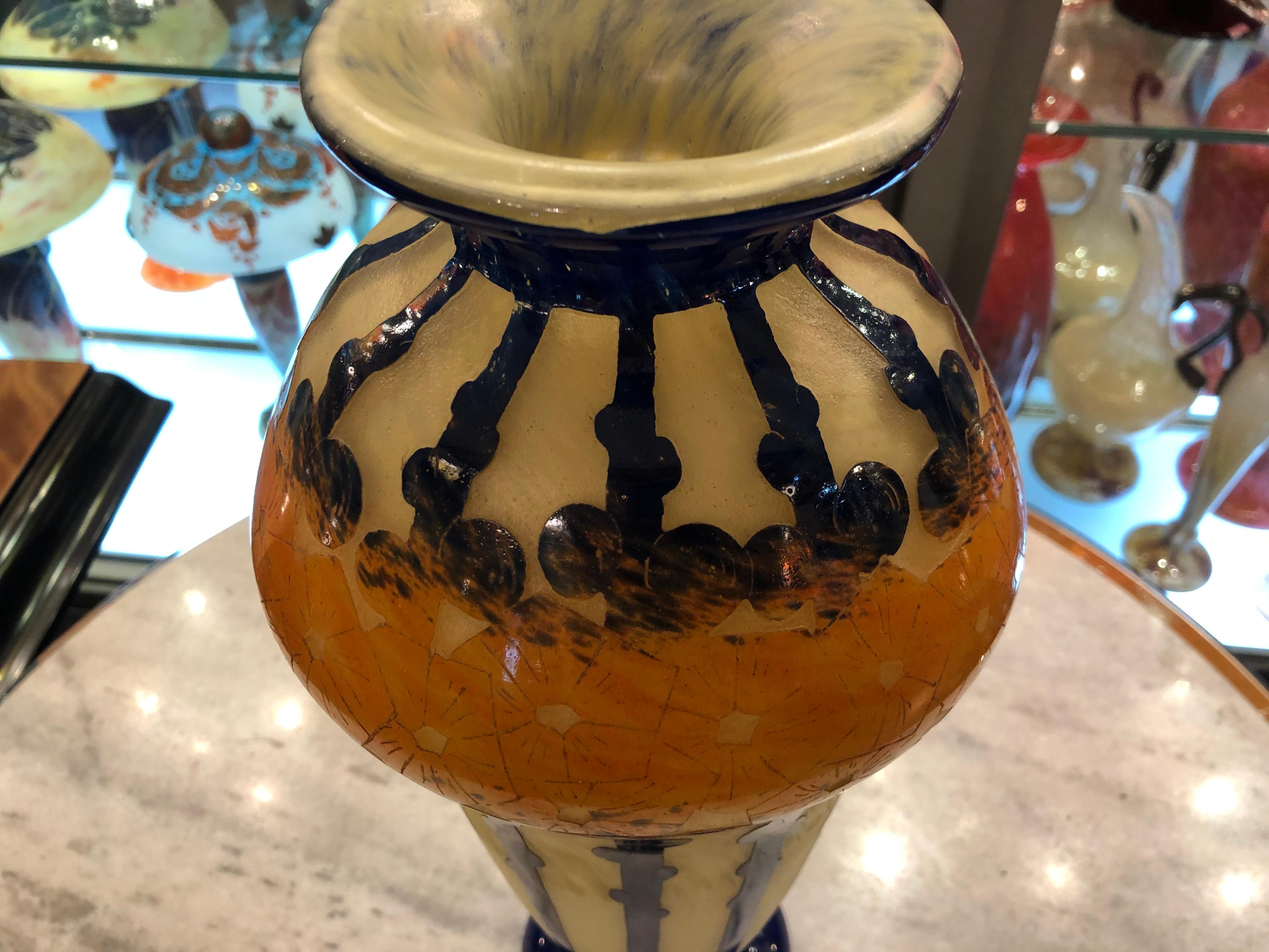 Vase, Signe : Le Verre Francais ( Plant pepper ) Style : Art Nouveau, Liberty en vente 11