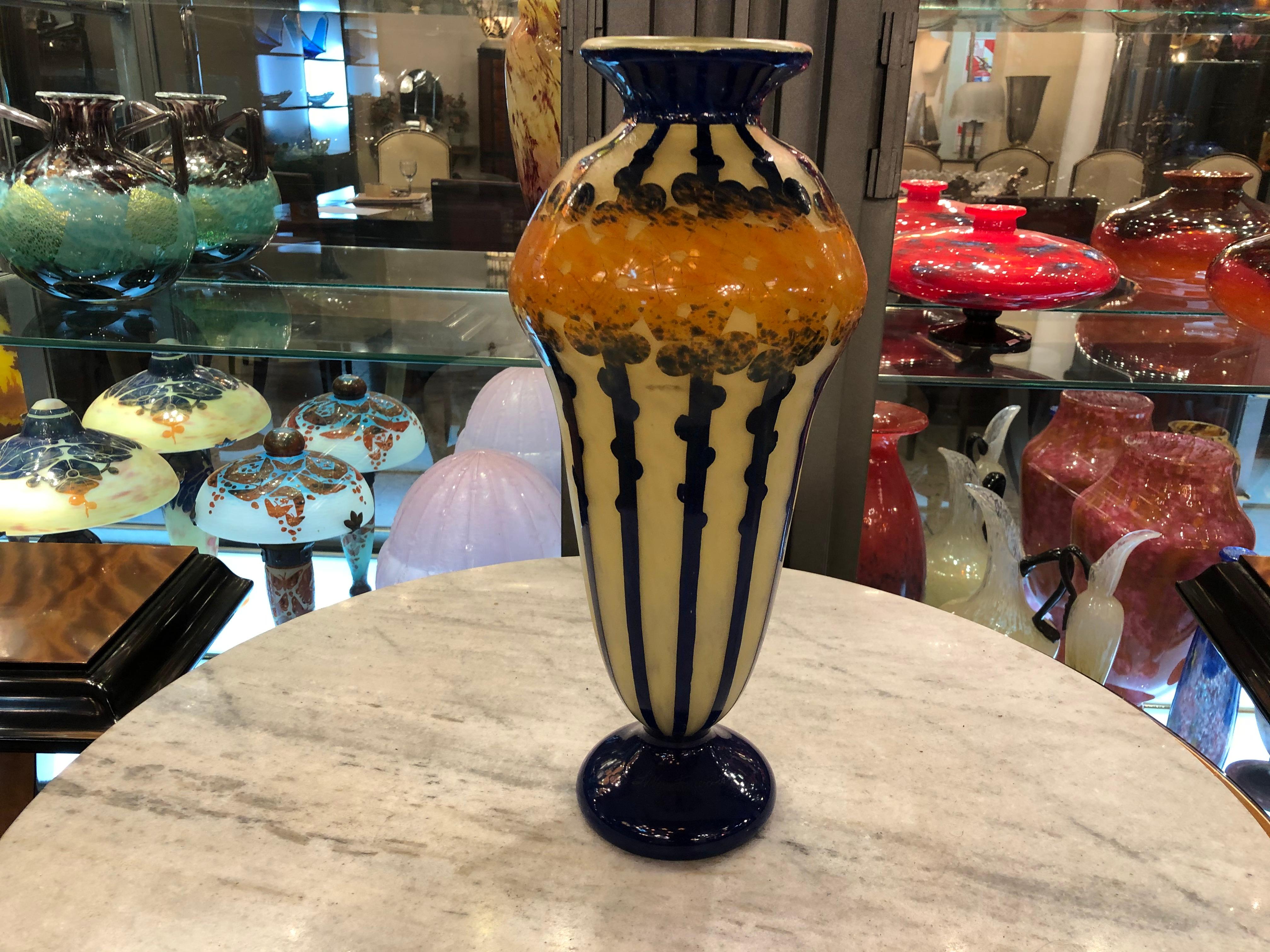 Vase, Signe : Le Verre Francais ( Plant pepper ) Style : Art Nouveau, Liberty en vente 13