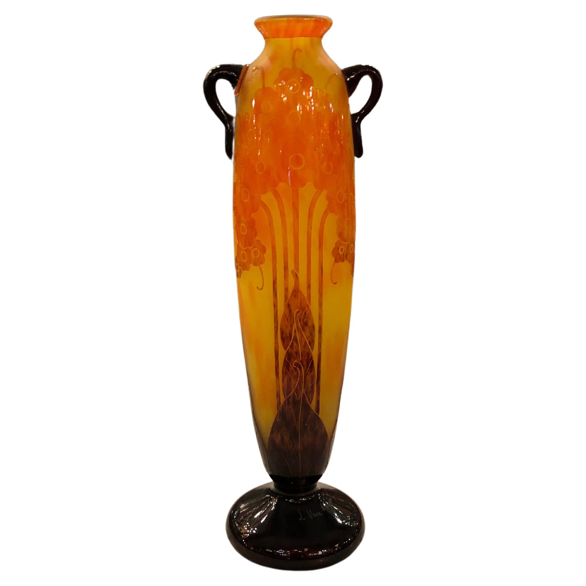 Vase, Sign: Le Verre Francais ( Primerolles Decoration),  Art Nouveau, Liberty For Sale
