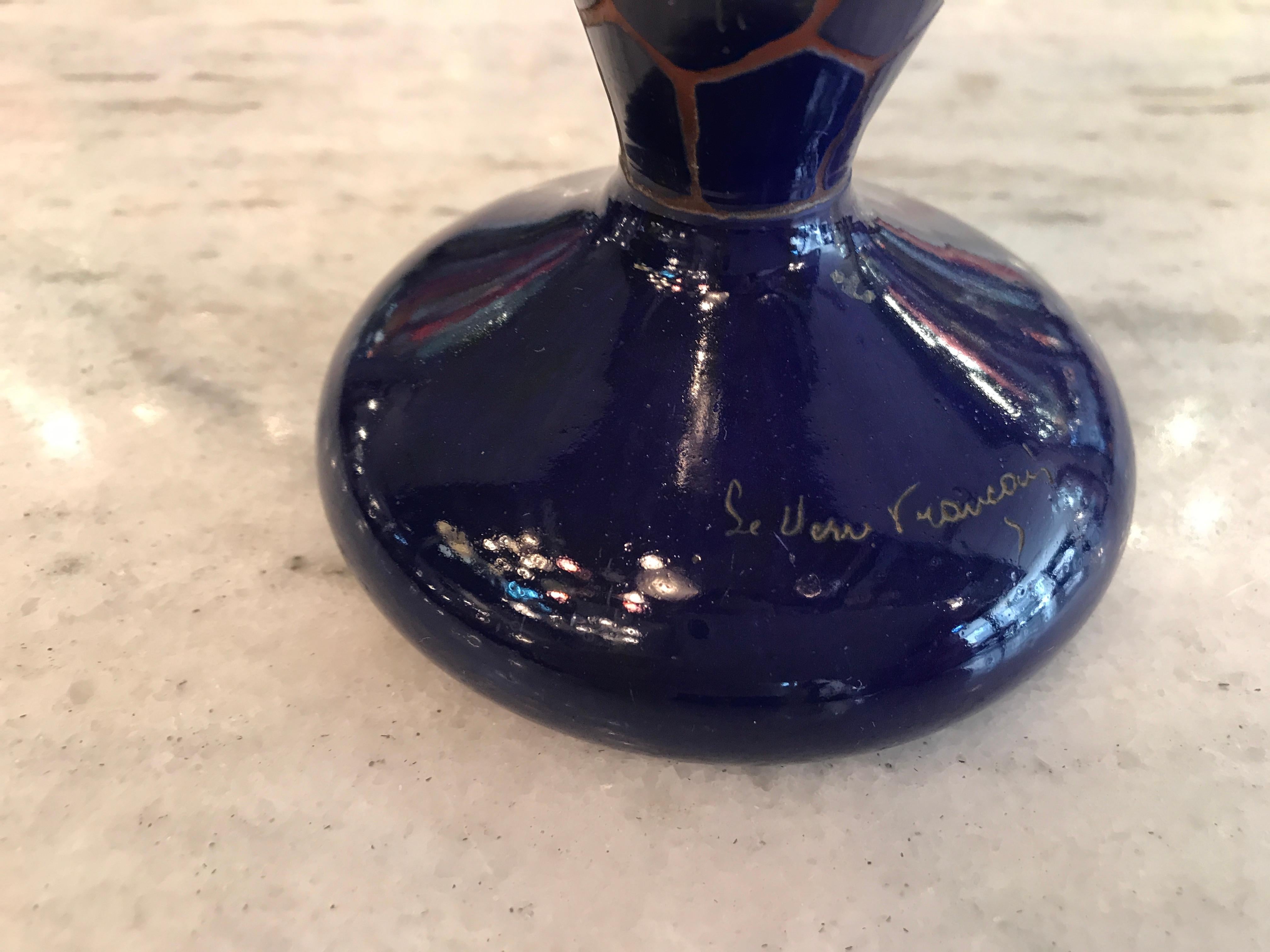 Vase, Sign: Le Verre Francais, Style: Art Nouveau, Liberty,  Design: Solanées For Sale 10