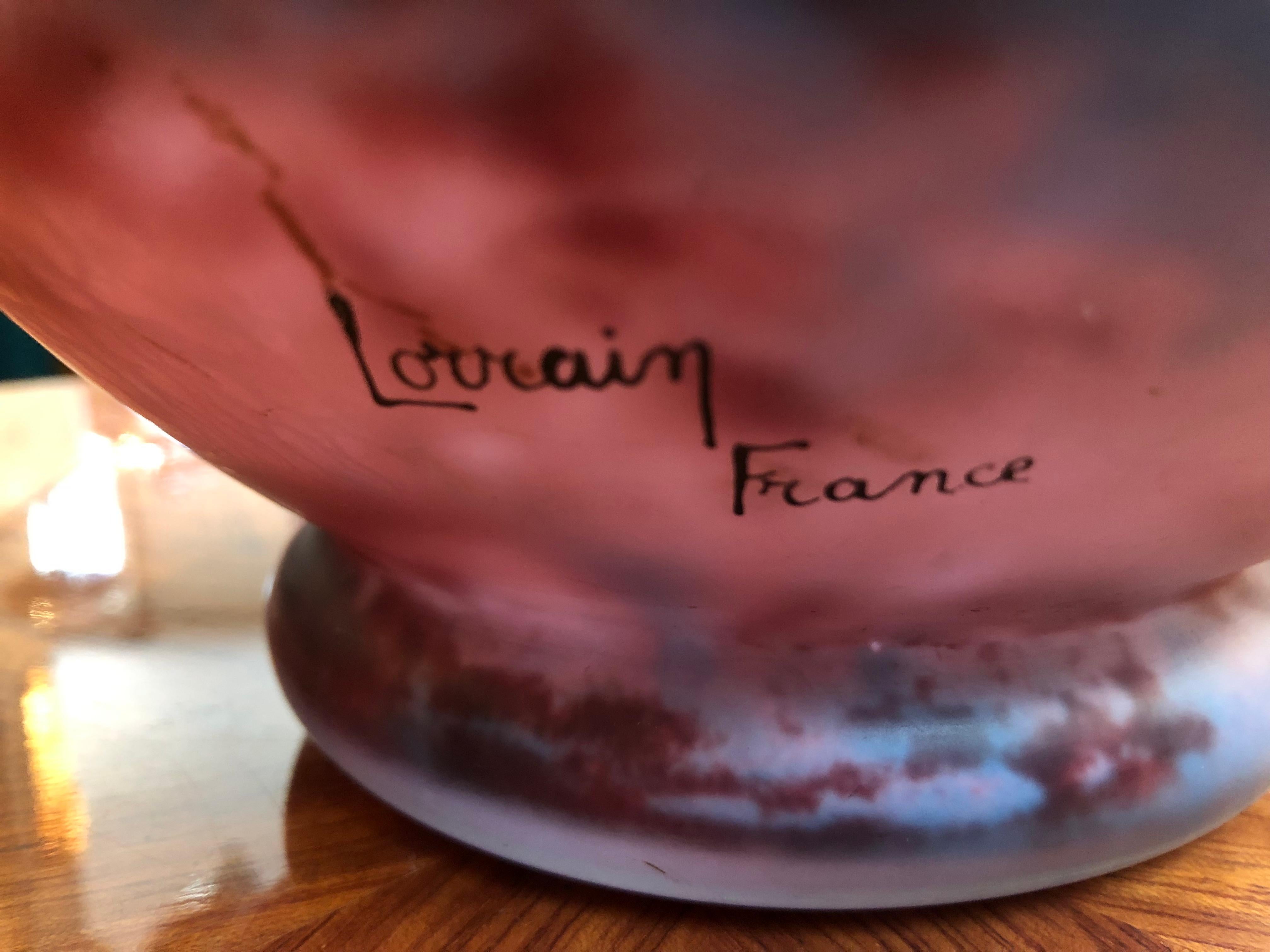 French Vase Sign: Lorrain France For Sale