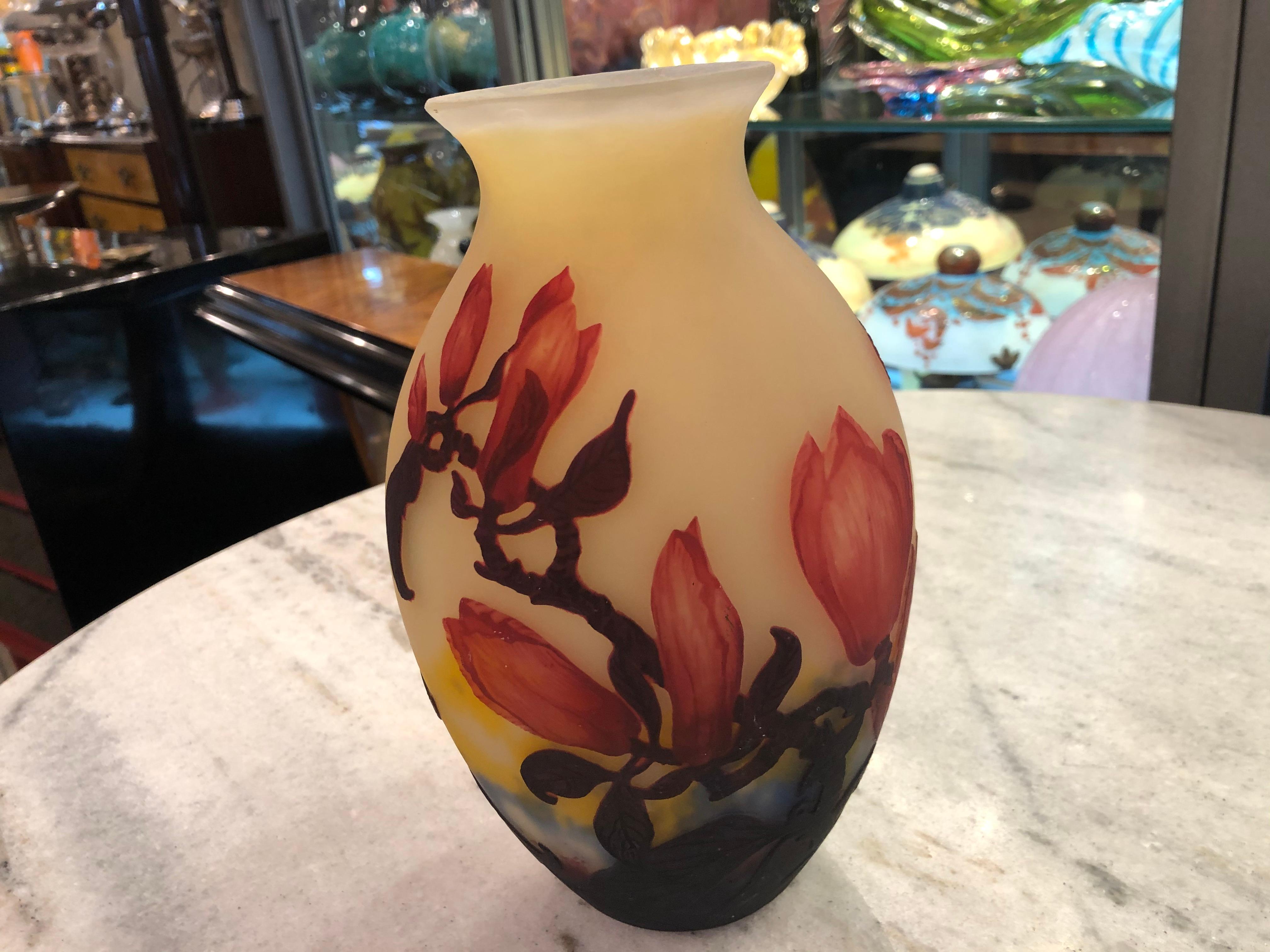 Vase, Enseigne : I. Muller Frères Luneville,  Style : Jugendstil, Art nouveau, Liberty en vente 1