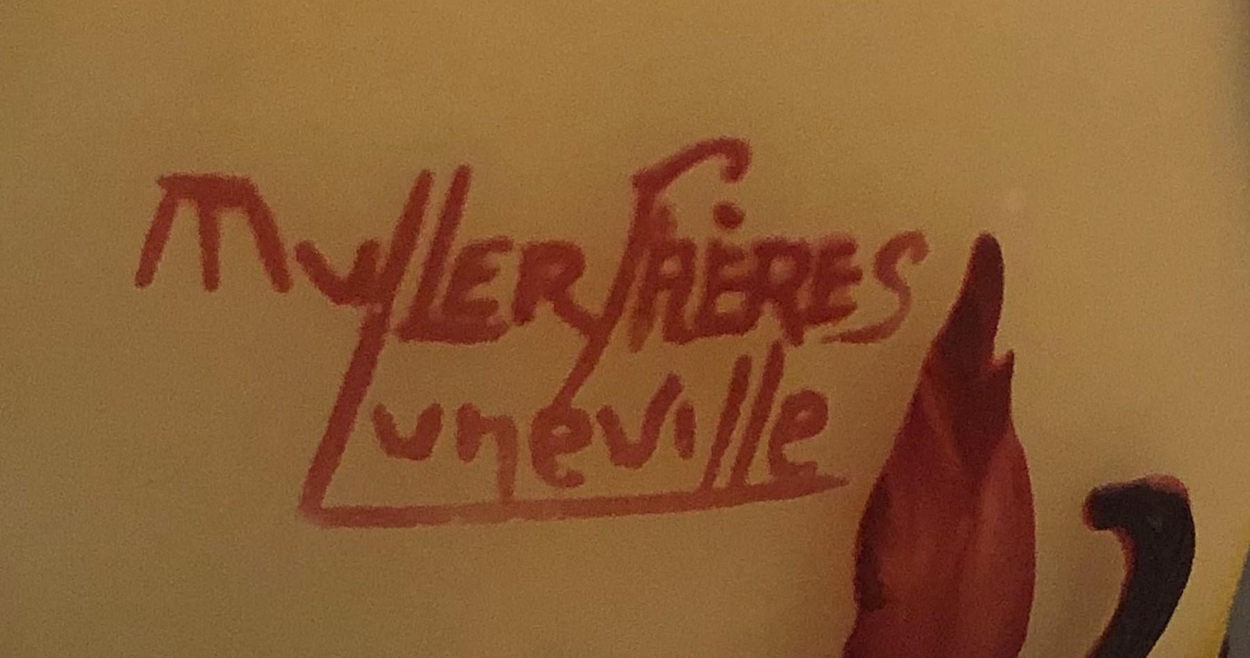 Jarrón, Signo: Muller Frères Luneville,  Estilo: Jugendstil, Art Nouveau, Liberty en venta 5