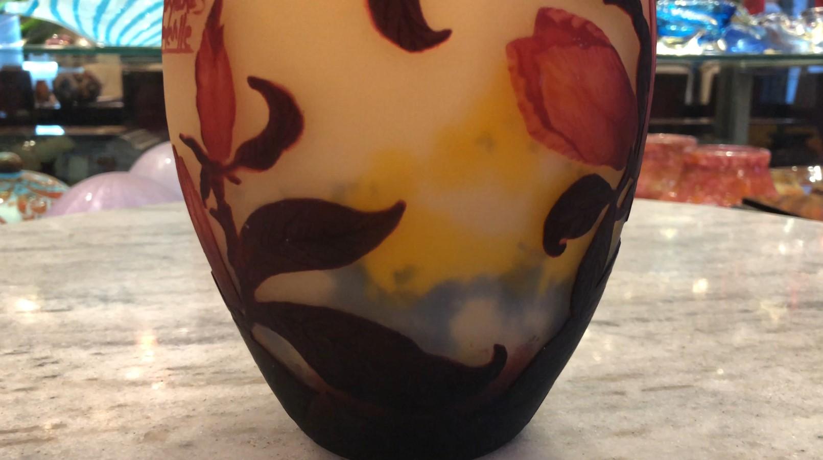 Vase, Enseigne : I. Muller Frères Luneville,  Style : Jugendstil, Art nouveau, Liberty en vente 4