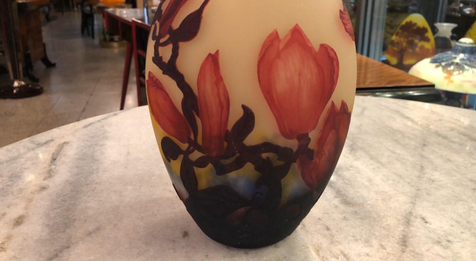 Vase, Enseigne : I. Muller Frères Luneville,  Style : Jugendstil, Art nouveau, Liberty en vente 7