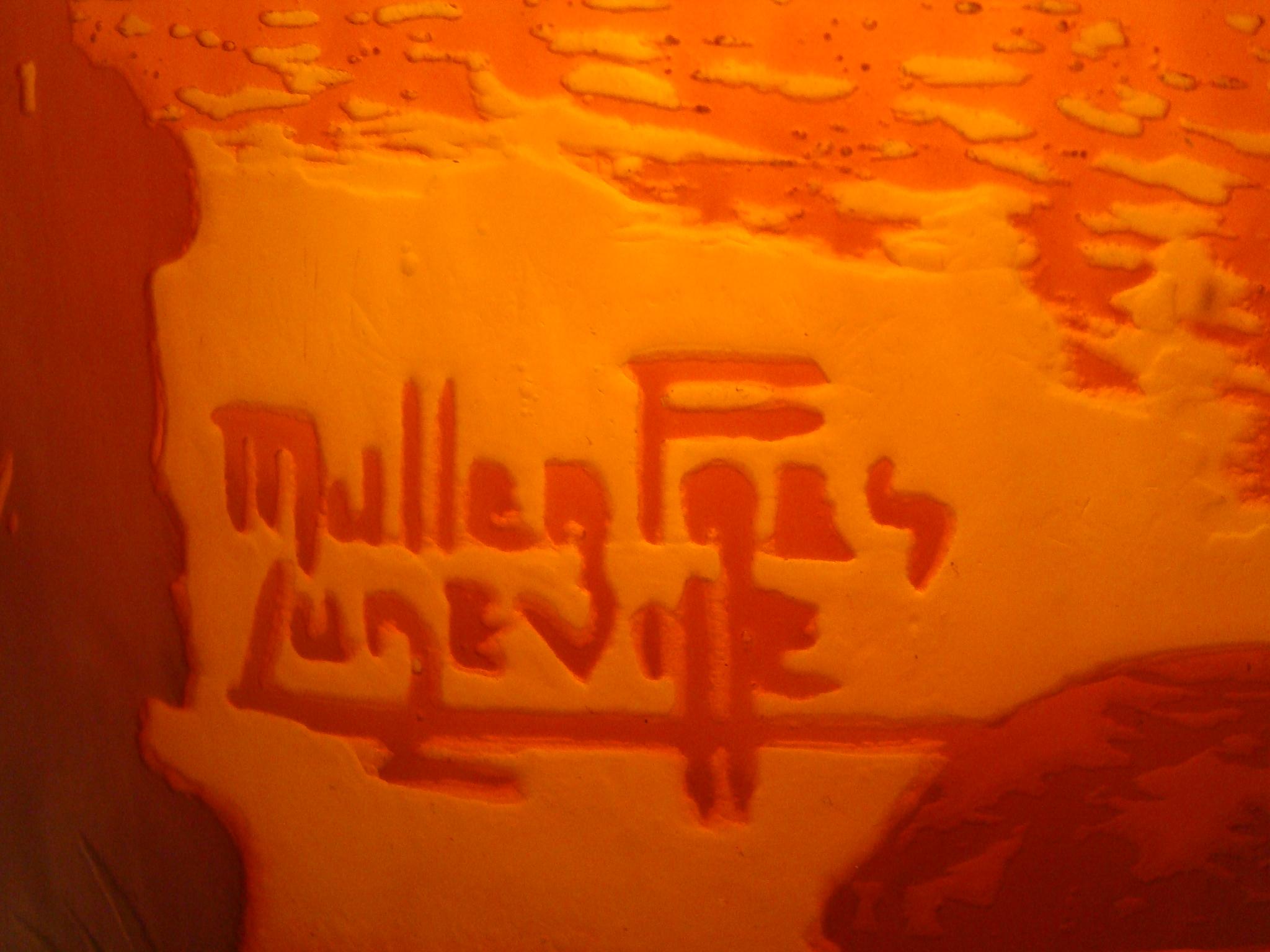 Verre d'art Signature du vase : Muller Fres Luneville, Jugendstil, Art nouveau, liberté en vente