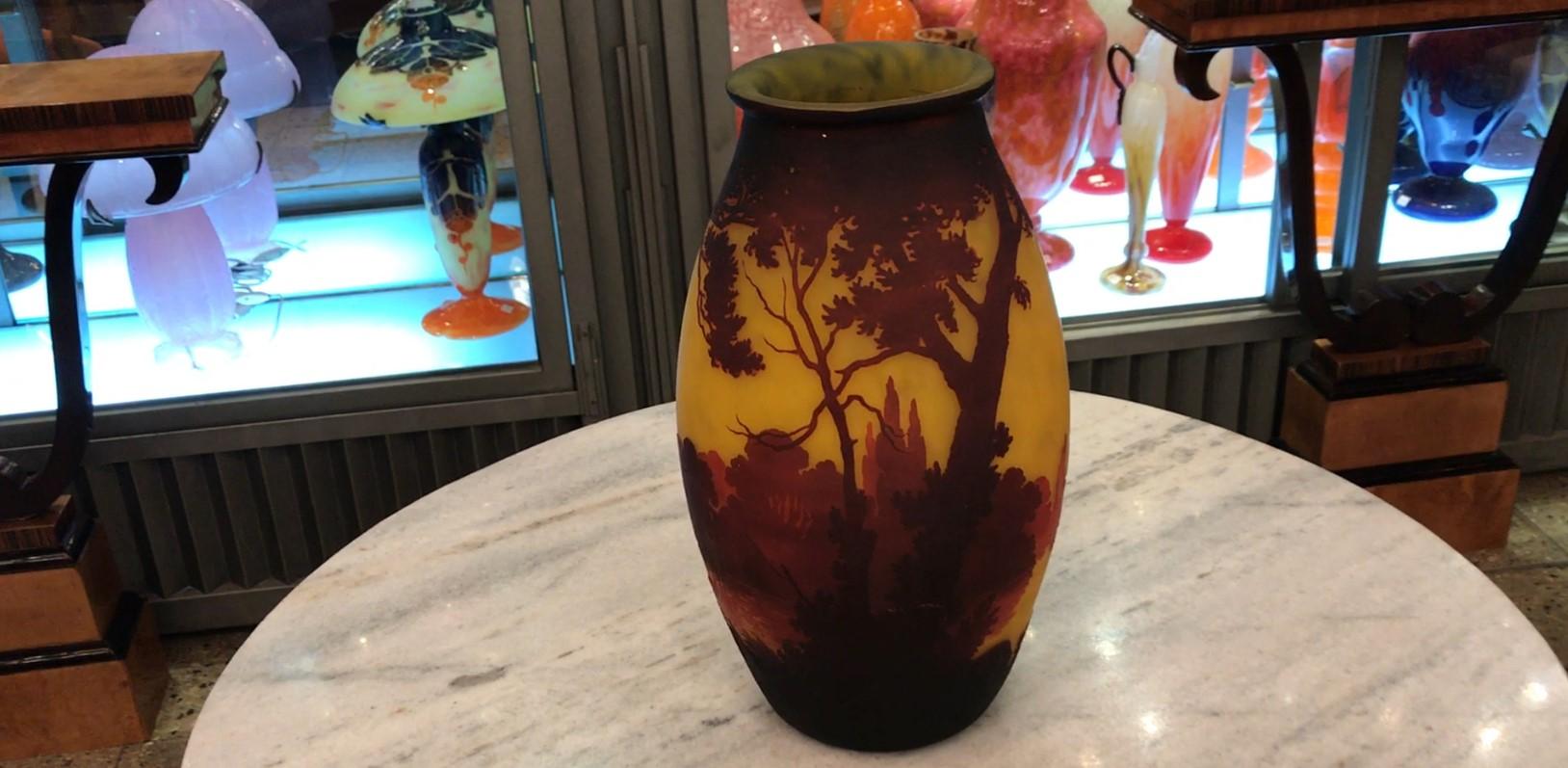 Vase, signé Muller Fres Luneville  Style : Jugendstil, Art nouveau, Liberty en vente 6