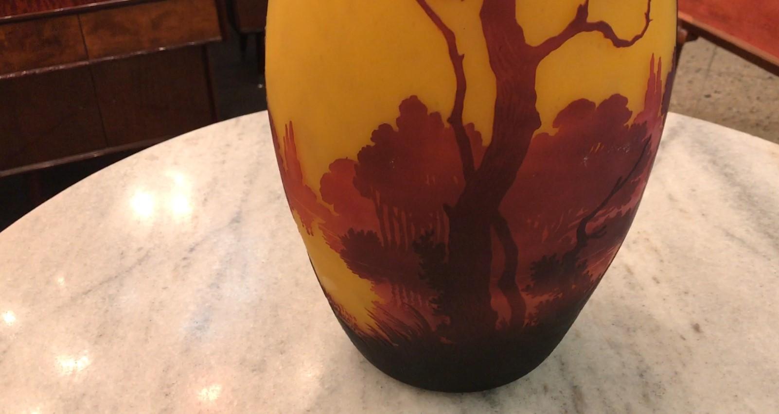 Vaso, Segno: I. Muller Fres Luneville,  Stile: Jugendstil, Art Nouveau, Liberty in vendita 11